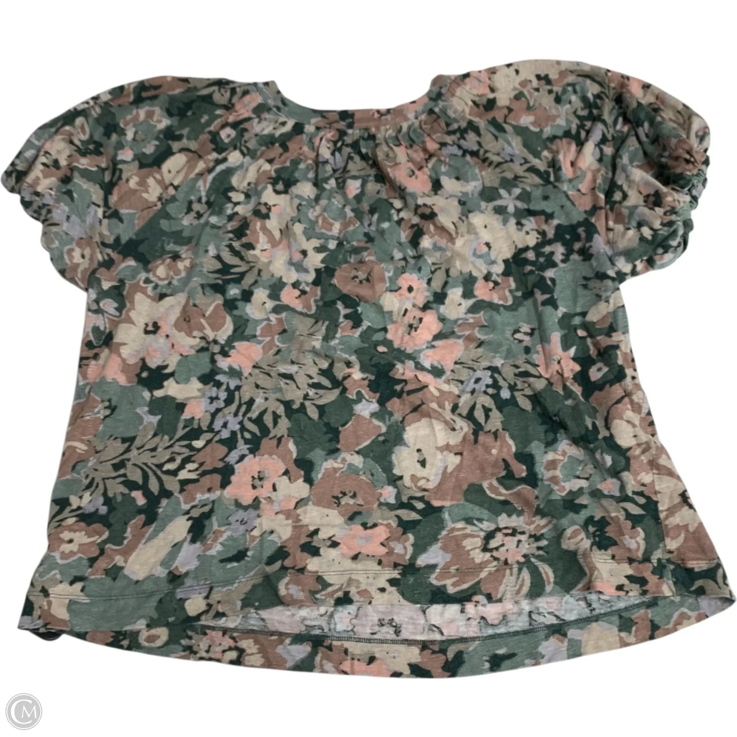Top Short Sleeve By Maeve In Green & Pink, Size: L
