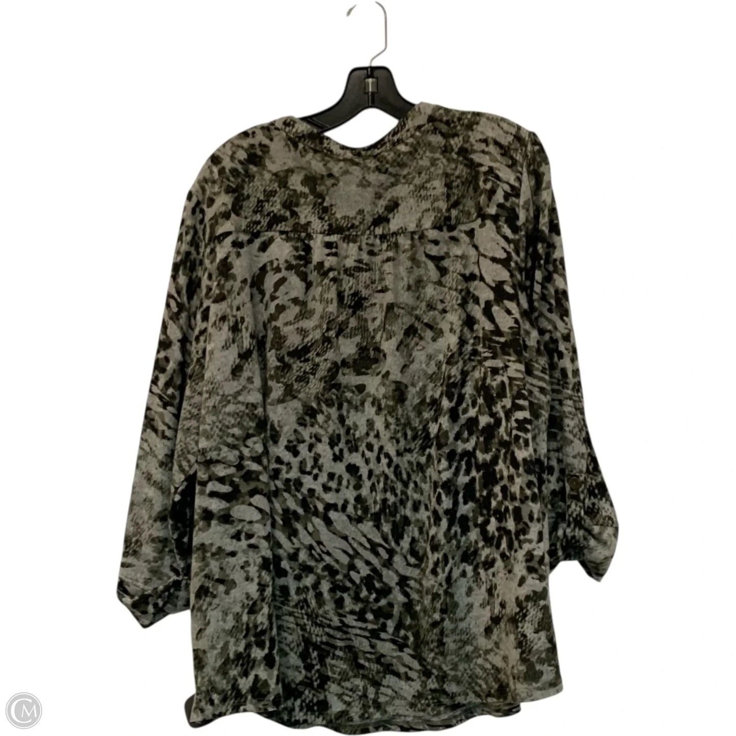 Top Long Sleeve By New Directions In Grey, Size: 3x