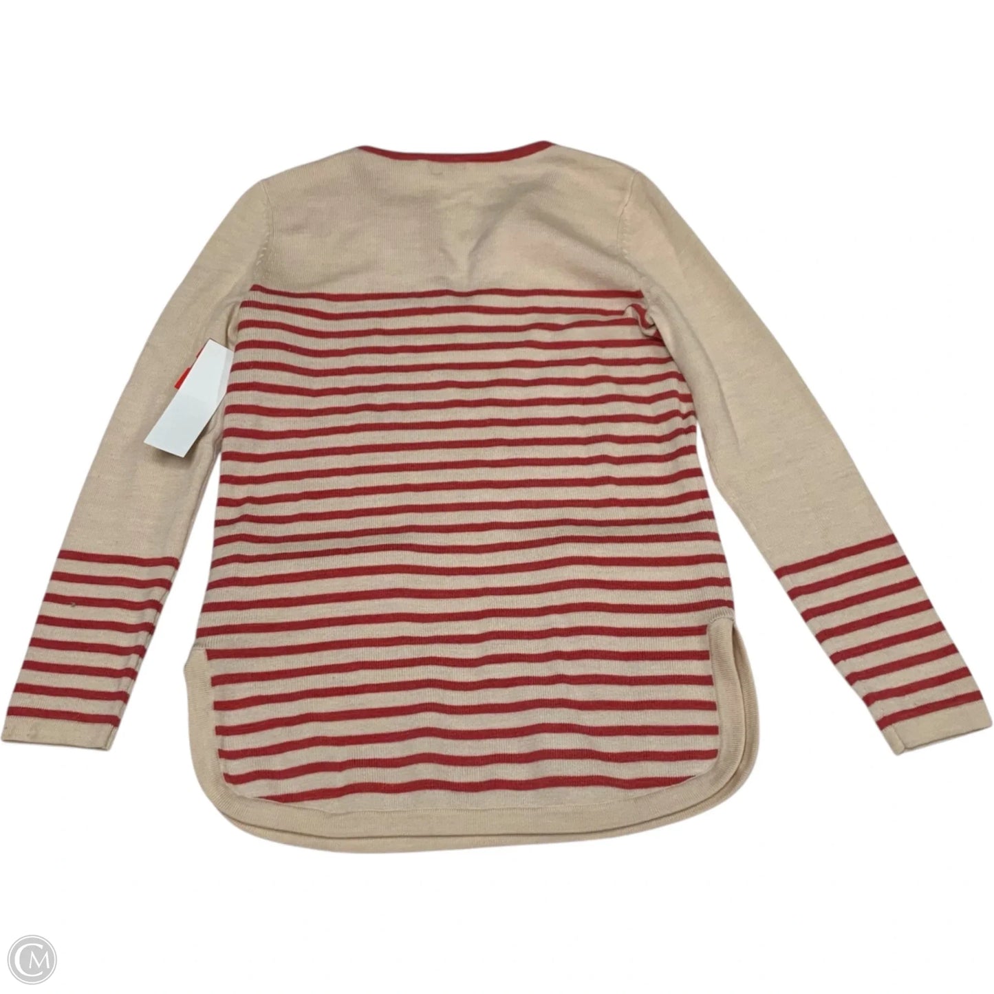 Top Long Sleeve Designer By Tory Burch In Red & Tan, Size: Xs