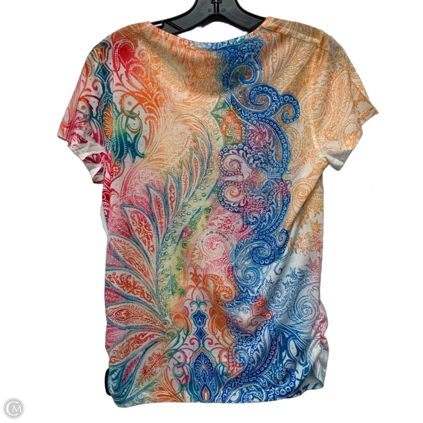 Top Short Sleeve By Chicos In Rainbow Print, Size: S