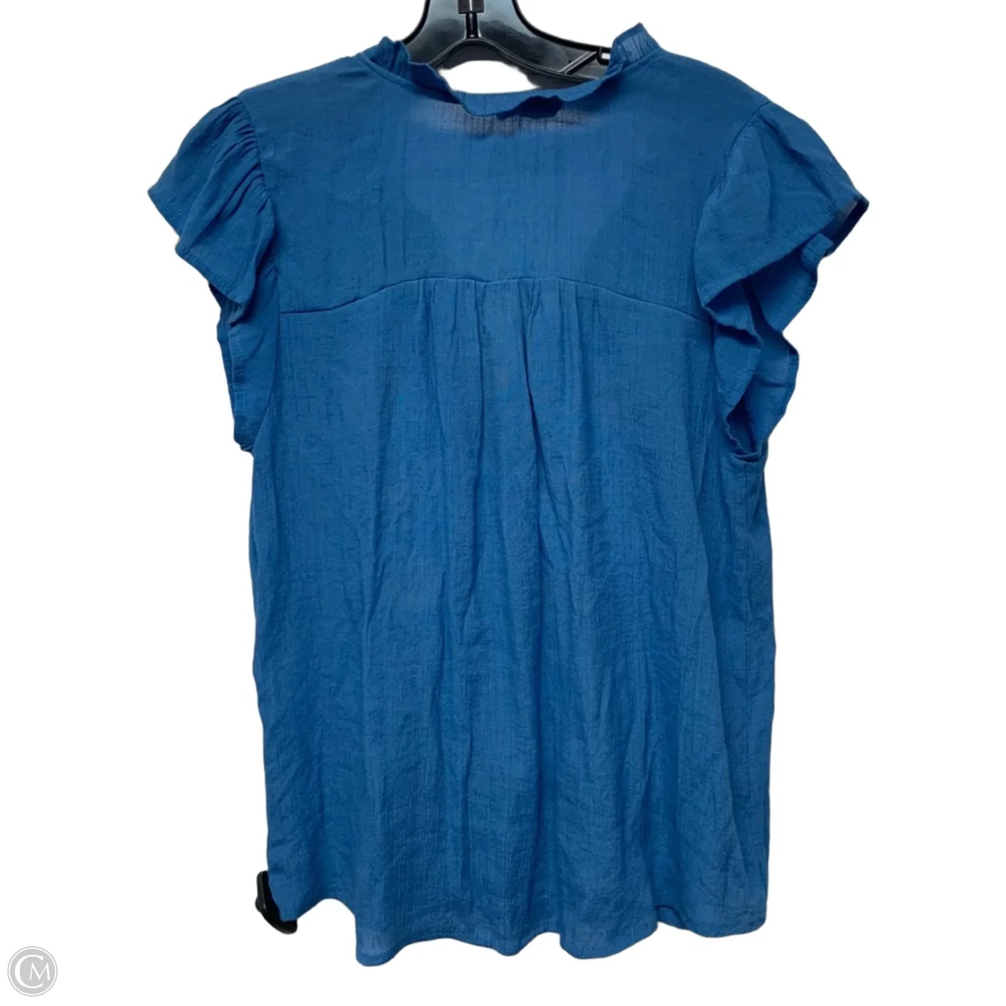 Top Short Sleeve By Blu Pepper In Blue, Size: L