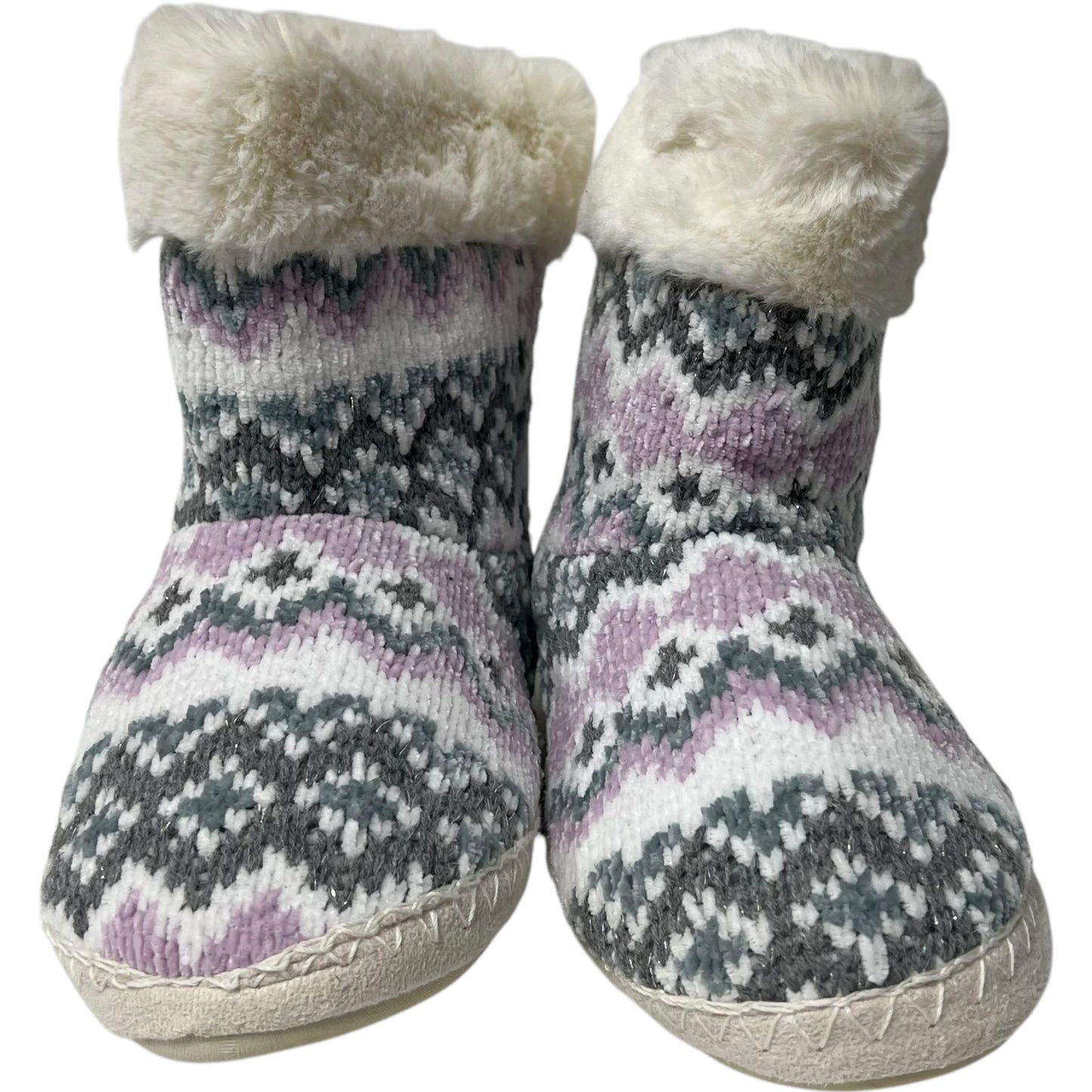Boots Ankle Flats By Wayland Square In Grey & Purple, Size: