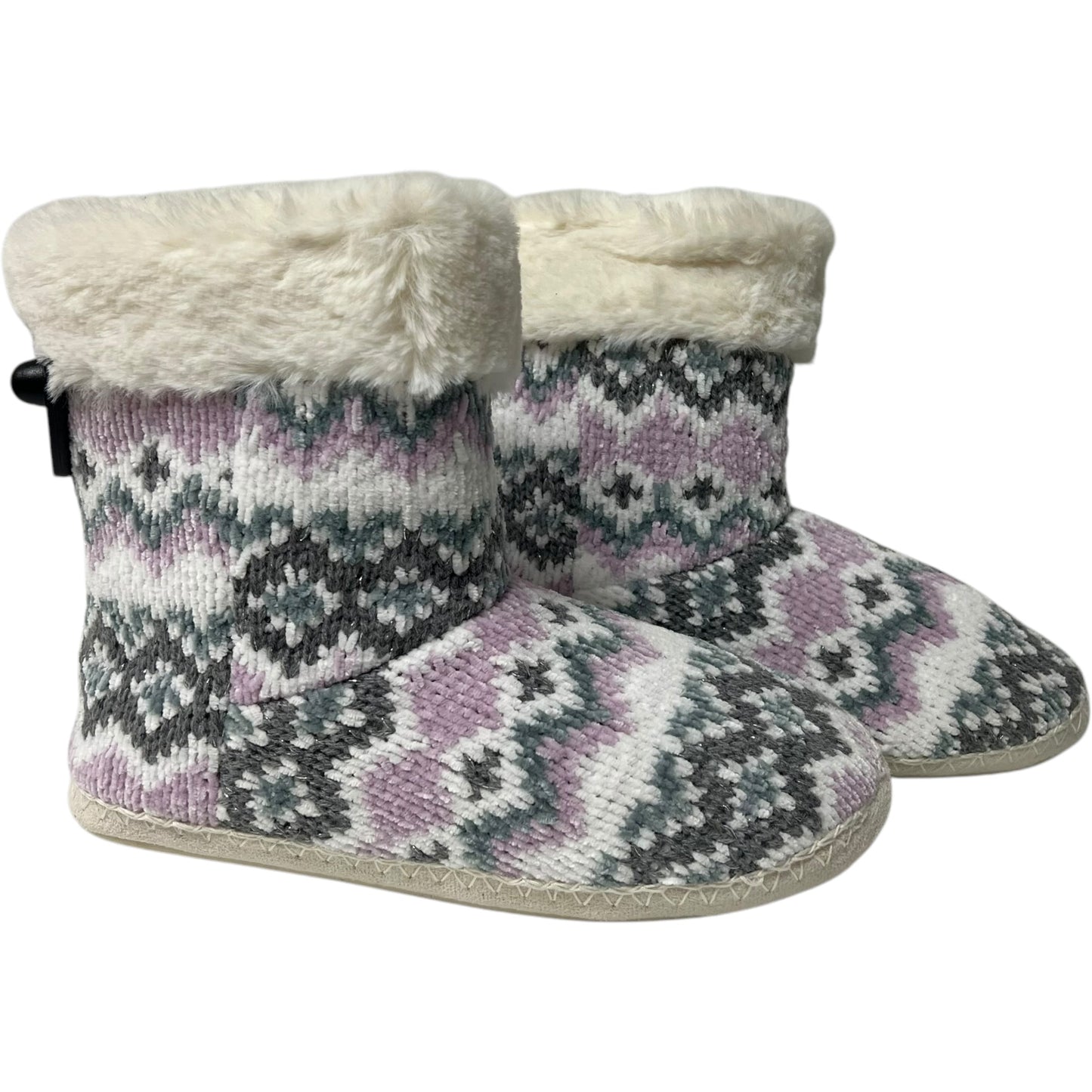 Boots Ankle Flats By Wayland Square In Grey & Purple, Size: