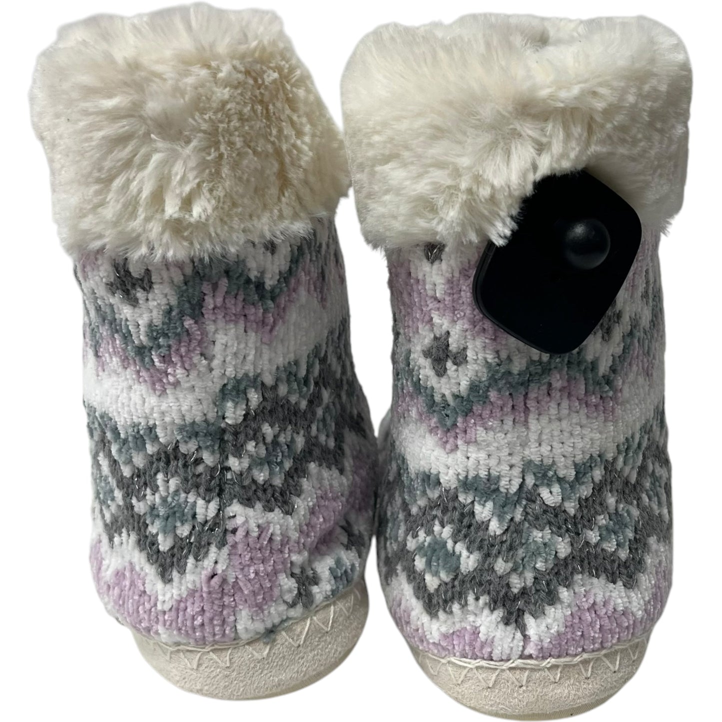 Boots Ankle Flats By Wayland Square In Grey & Purple, Size: