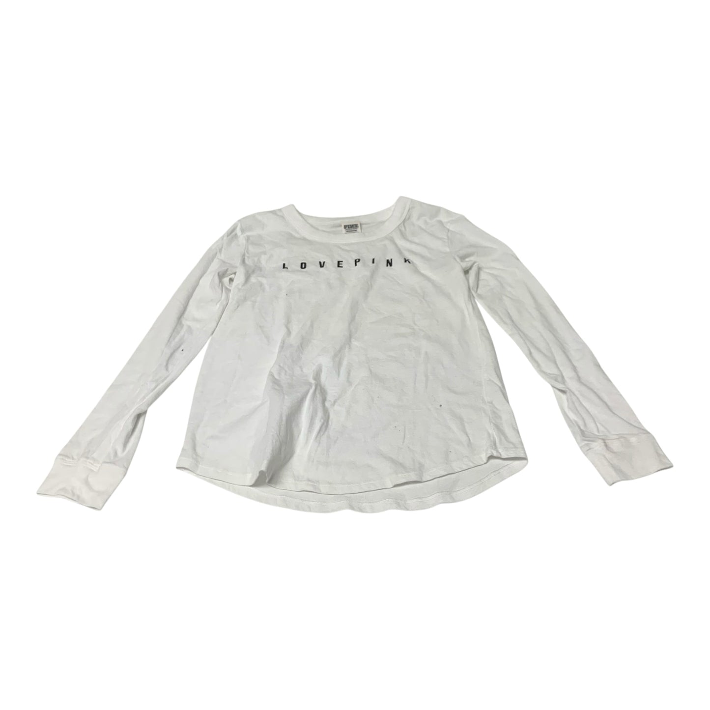 Top Long Sleeve By Pink In White, Size: S