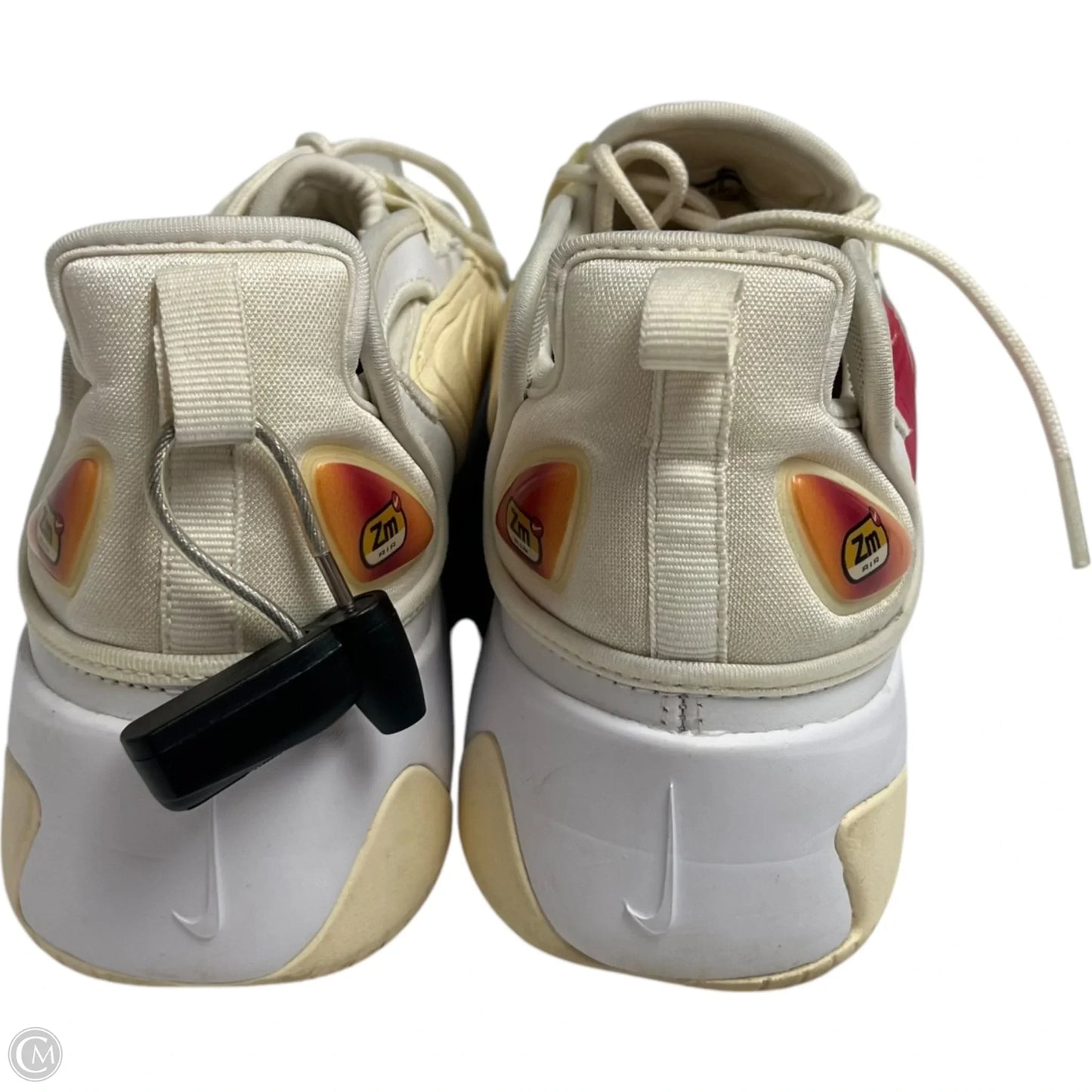 Shoes Athletic By Nike In White & Yellow, Size: 8