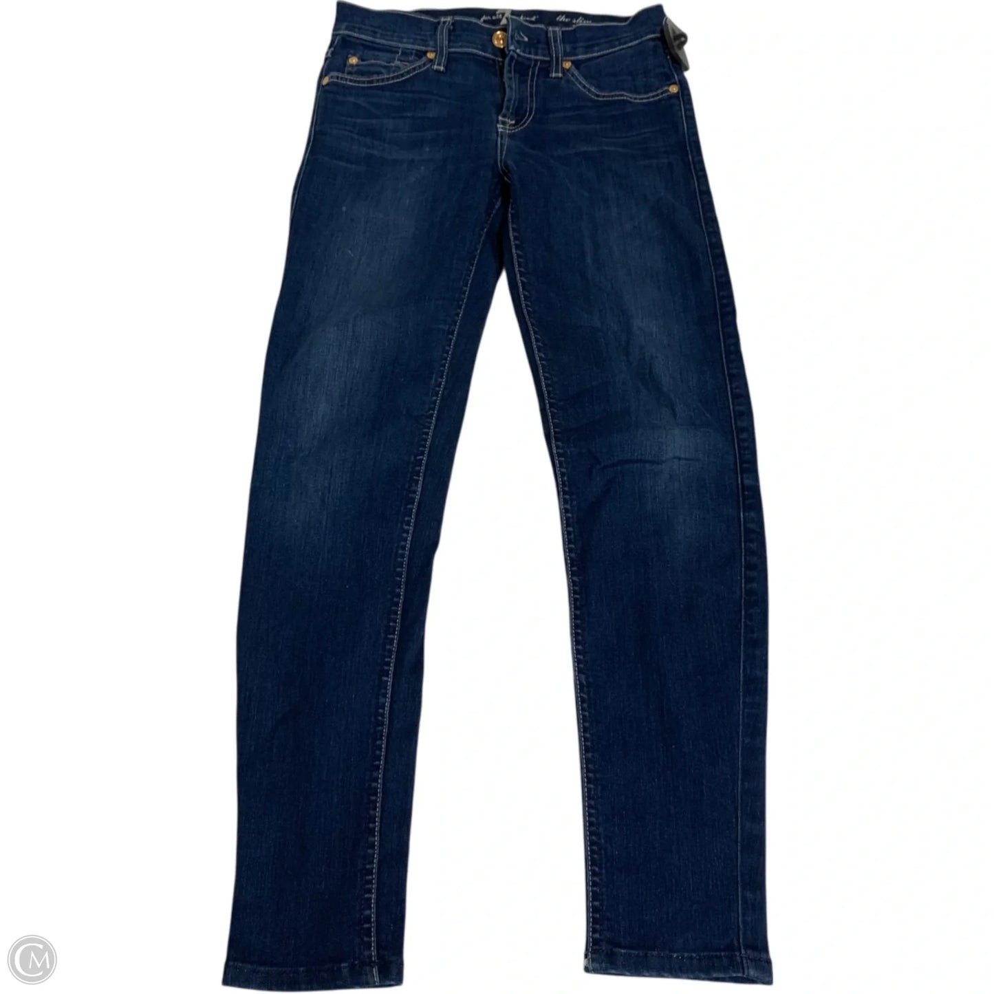 Jeans Designer By 7 For All Mankind In Blue Denim, Size: 0