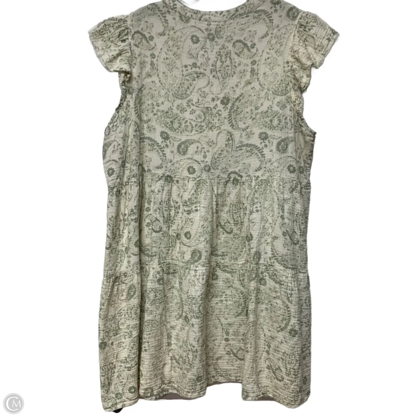 Dress Casual Short By Wonderly In Green & White, Size: 1x