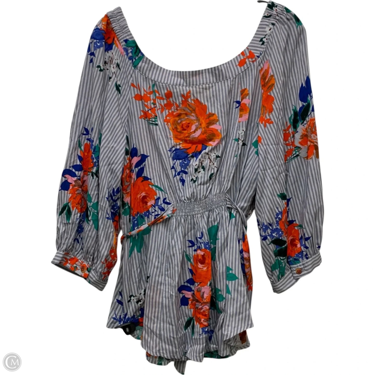 Top 3/4 Sleeve By Maeve In Blue & Orange, Size: L
