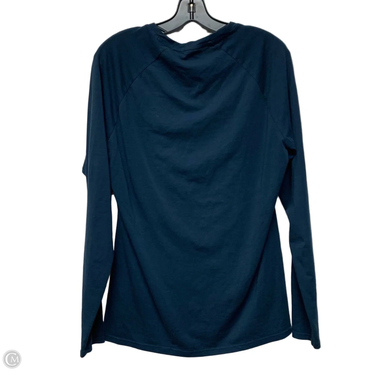 Athletic Top Long Sleeve Crewneck By Gym Shark In Navy, Size: L