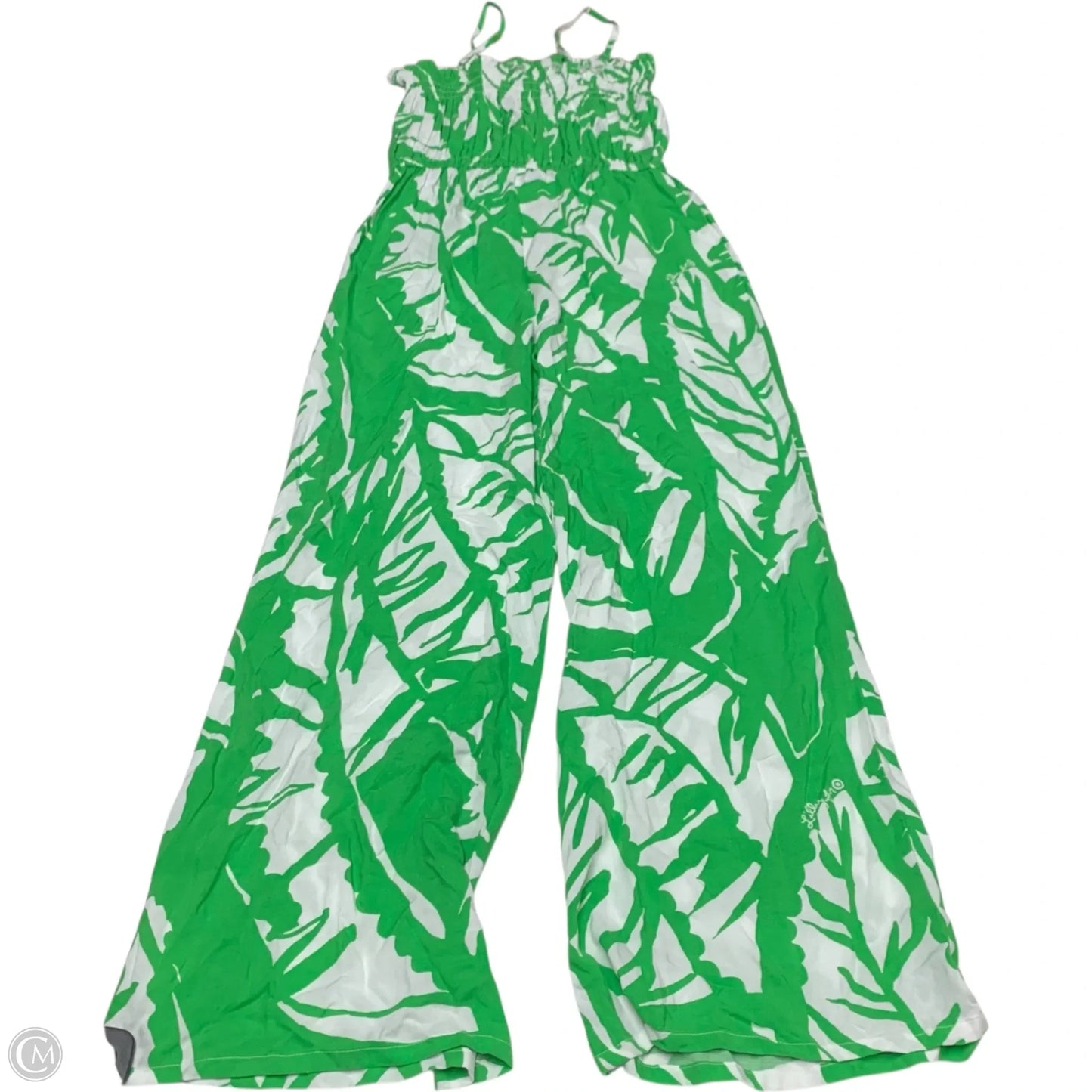 Jumpsuit Designer By Lilly Pulitzer In Green & White, Size: Xl