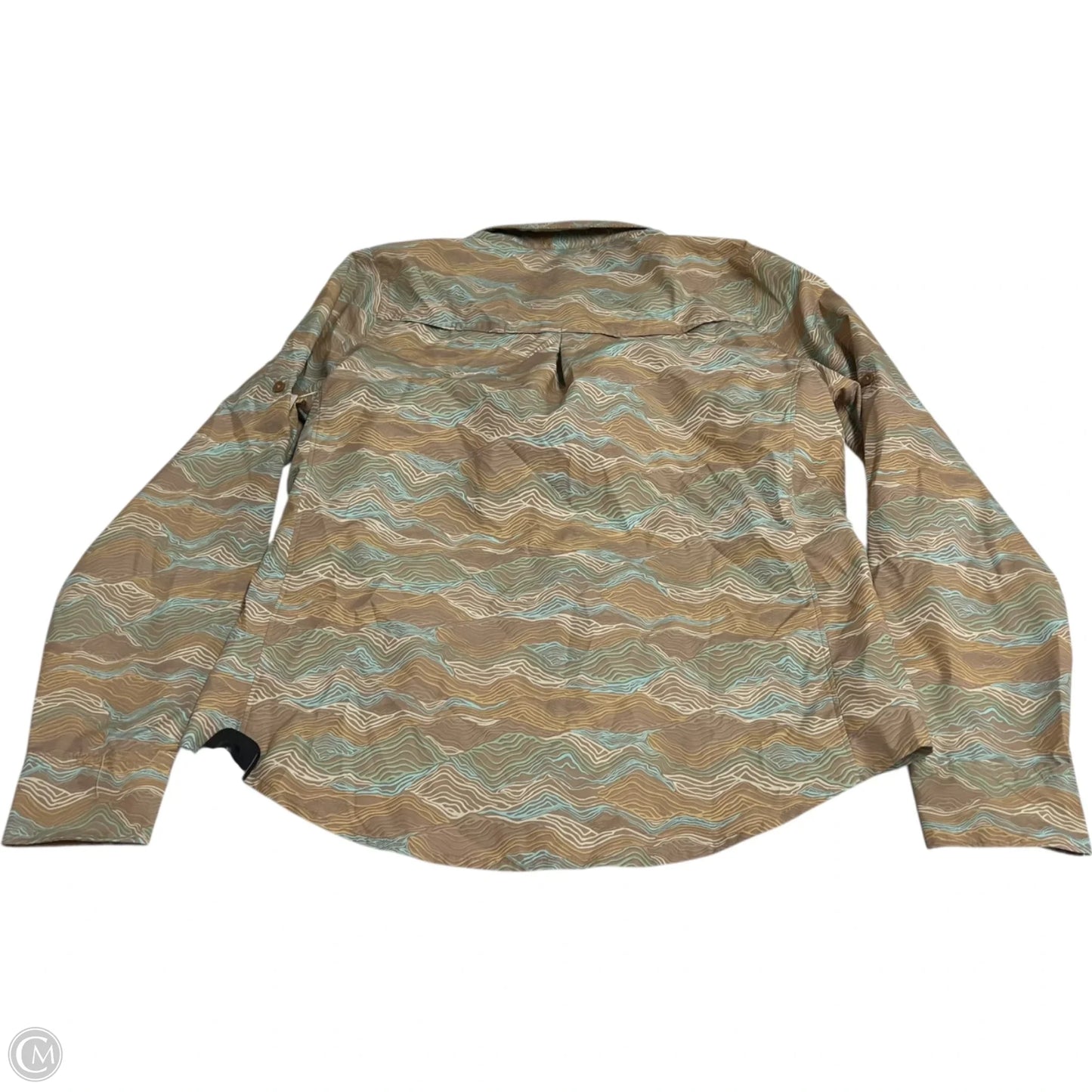 Athletic Top Long Sleeve Collar By Patagonia In Blue & Brown, Size: S