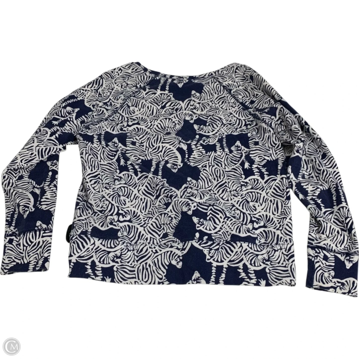 Top Long Sleeve Designer By Lilly Pulitzer In Blue & White, Size: L
