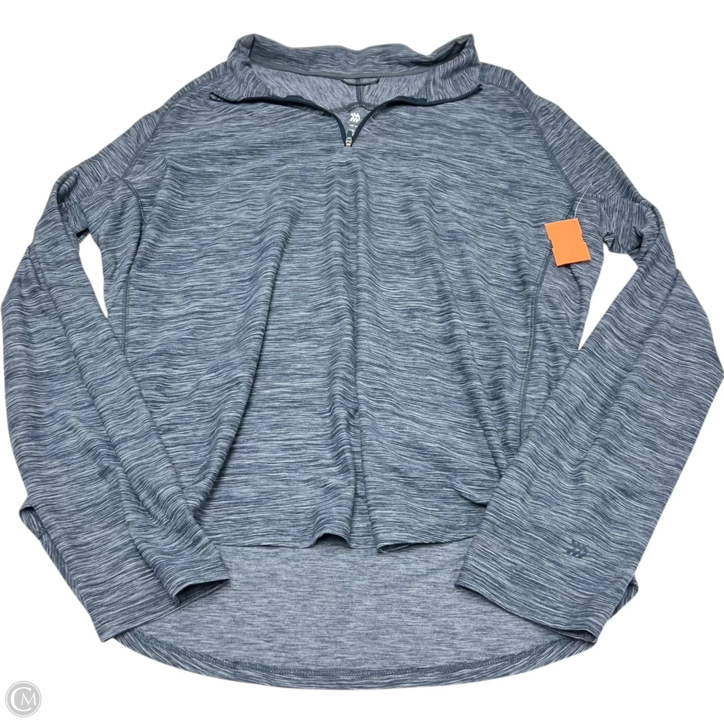 Athletic Top Long Sleeve Collar By All In Motion In Grey, Size: 1x