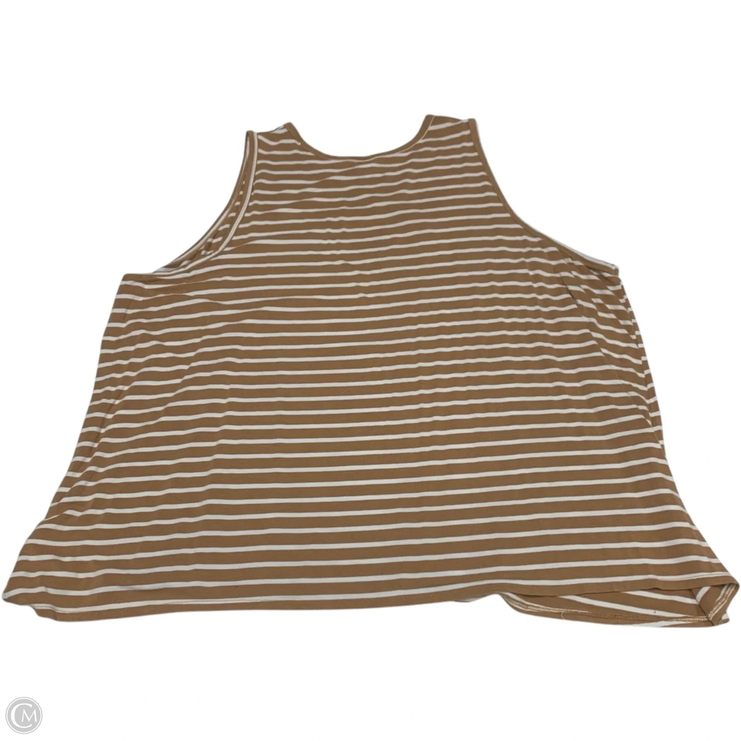 Top Sleeveless By Old Navy In Brown & Cream, Size: 1x