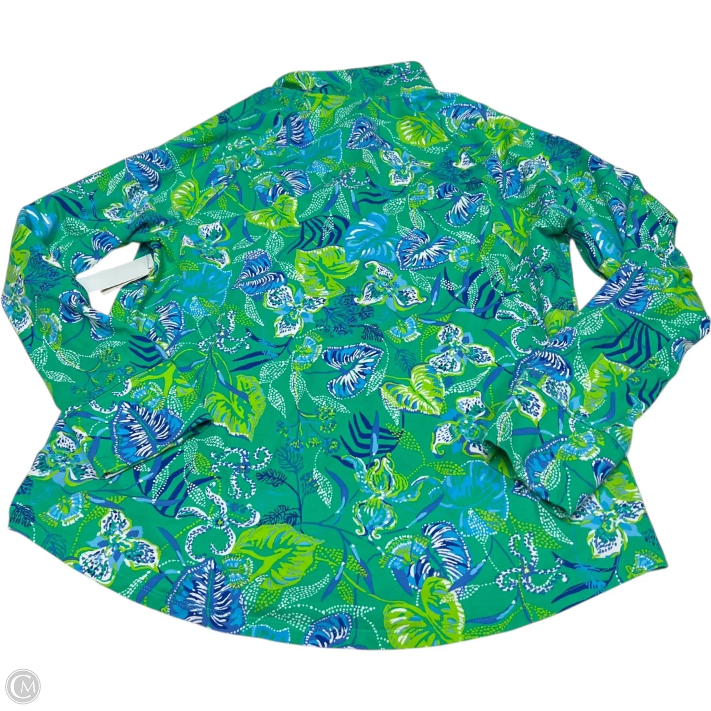 Top Long Sleeve Designer By Lilly Pulitzer In Blue & Green, Size: L