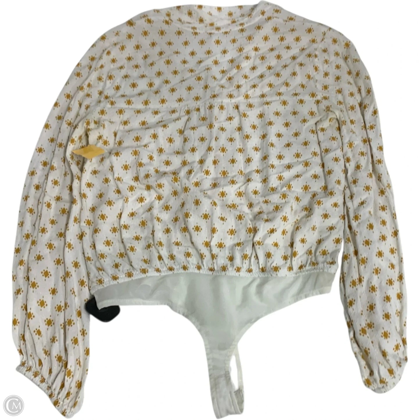 Bodysuit By Free People In White & Yellow, Size: M