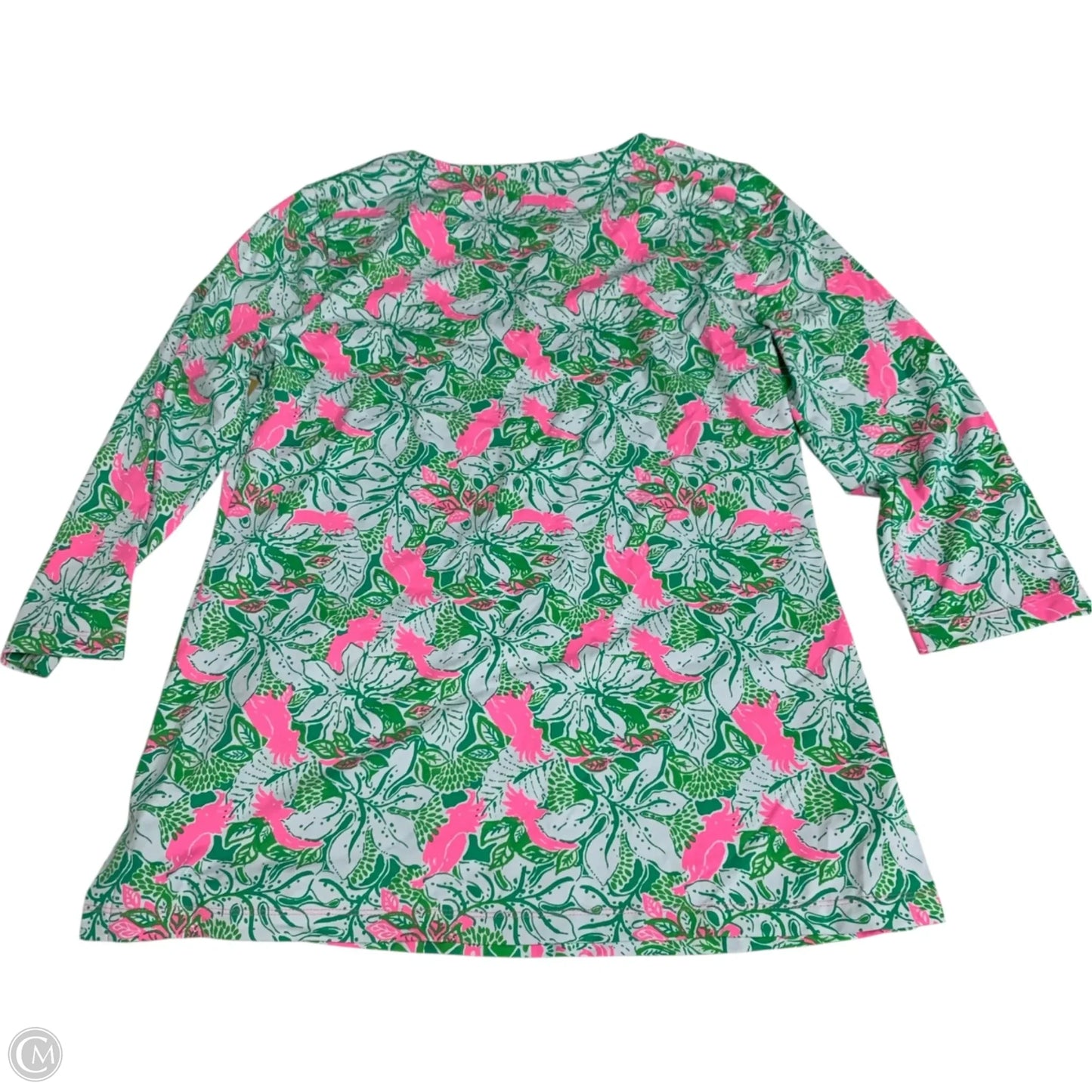 Top Long Sleeve Designer By Lilly Pulitzer In Green & Pink, Size: S