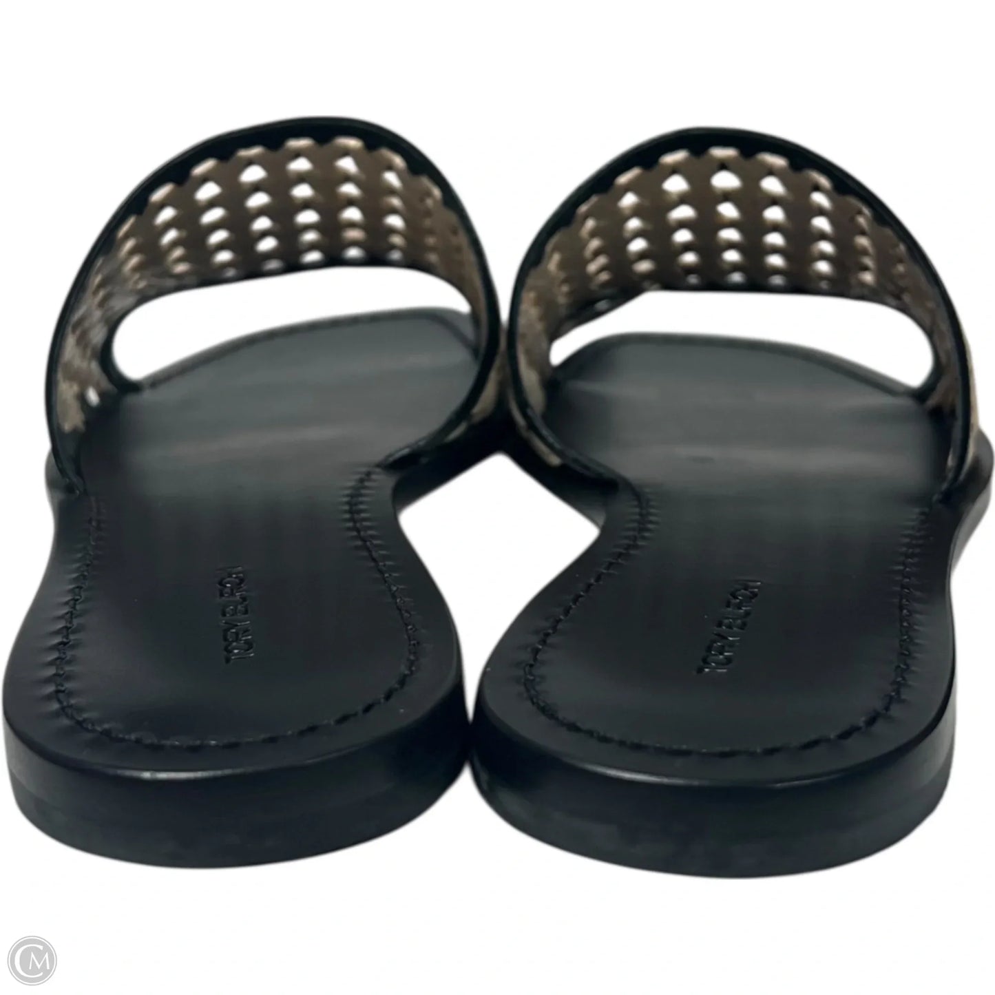 Sandals Designer By Tory Burch In Black & Cream, Size: 8.5