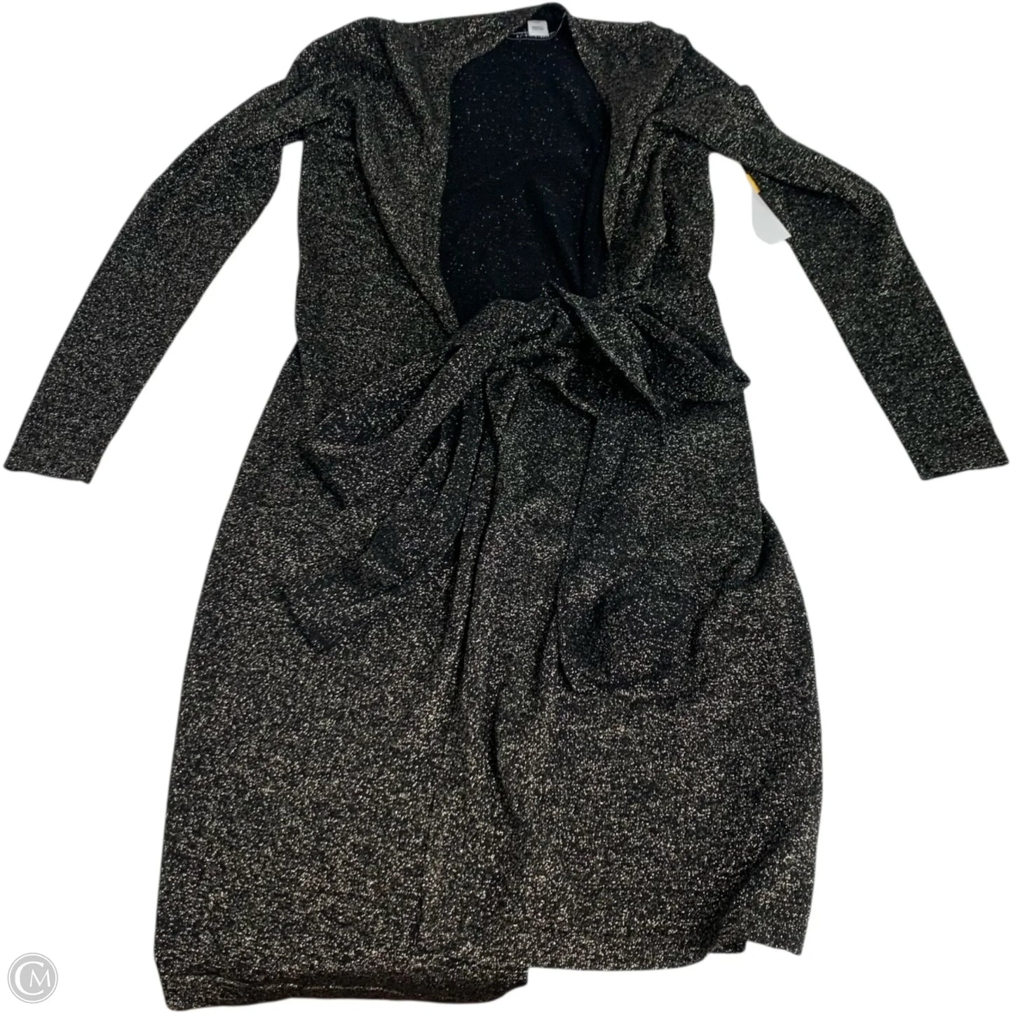 Cardigan Designer By Diane Von Furstenberg In Black & Gold, Size: S
