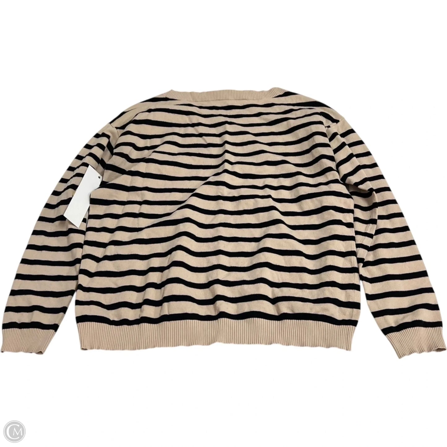Top Long Sleeve Designer By Max Mara In Black & Tan, Size: L