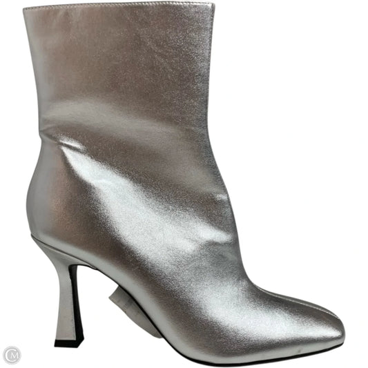 Boots Mid-calf Heels By Open Edit In Silver, Size: 10
