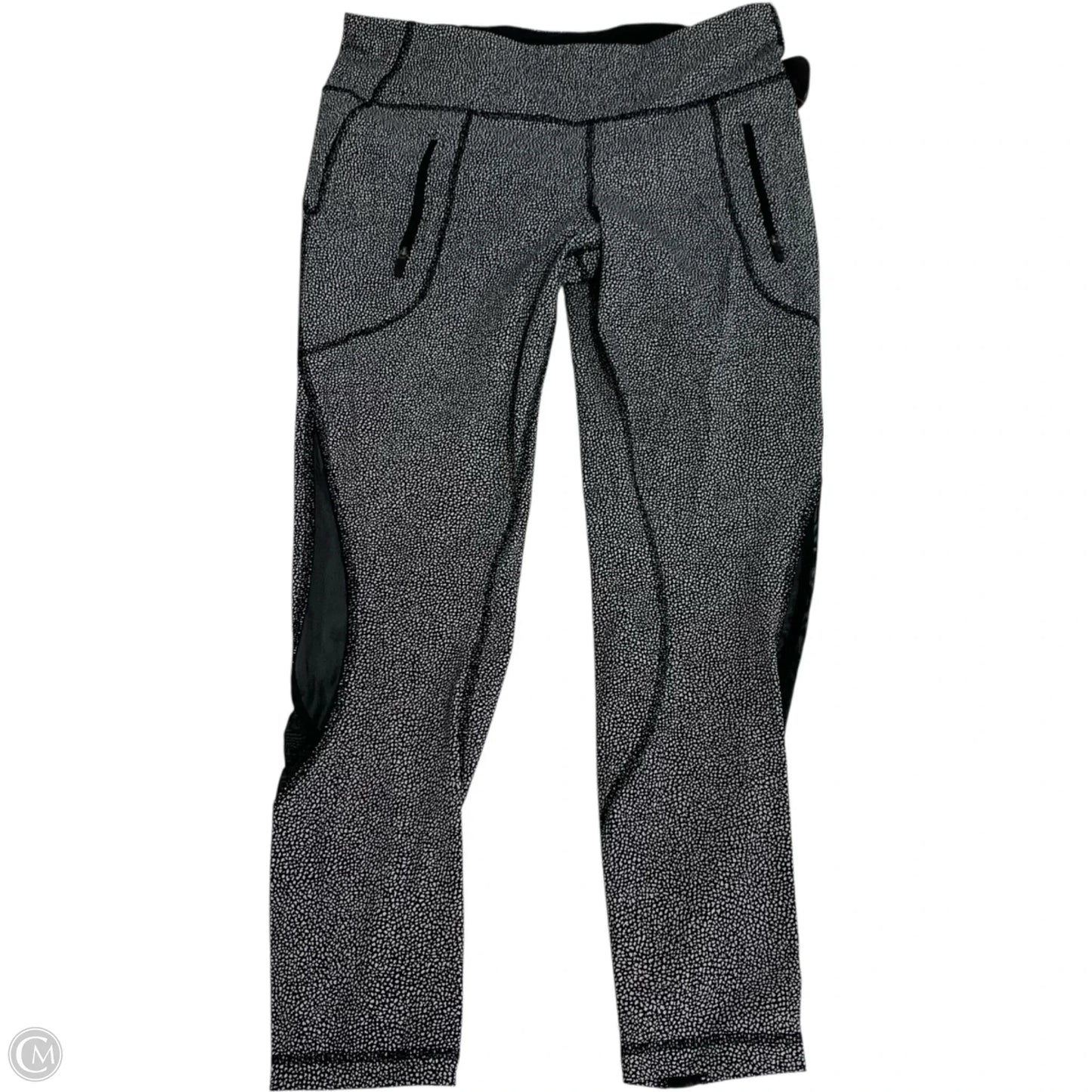 Athletic Leggings By Lululemon In Black & White, Size: M
