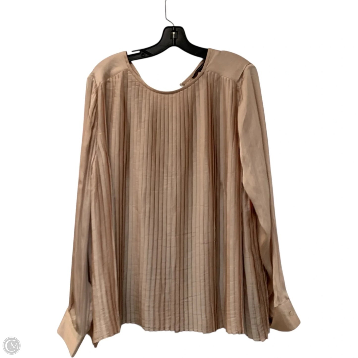 Blouse Long Sleeve By Banana Republic In Tan, Size: 1x
