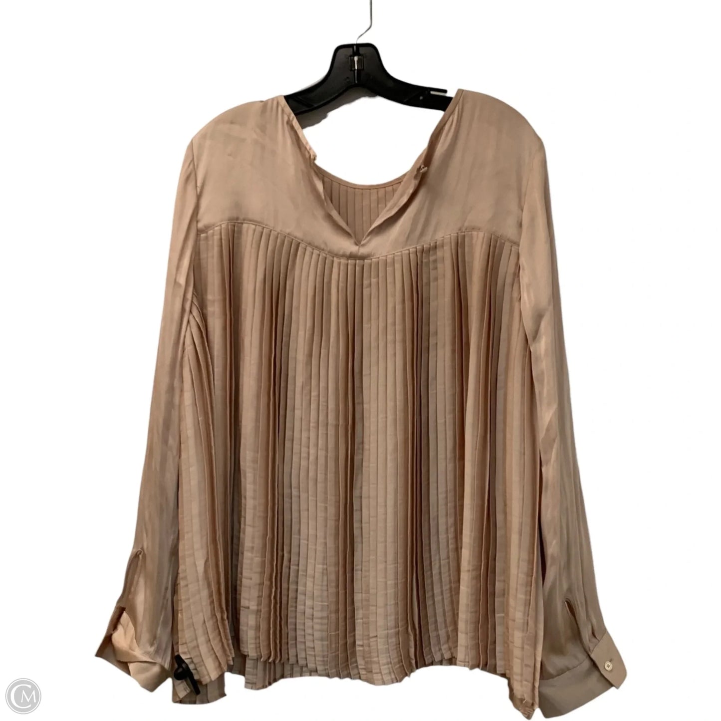 Blouse Long Sleeve By Banana Republic In Tan, Size: 1x