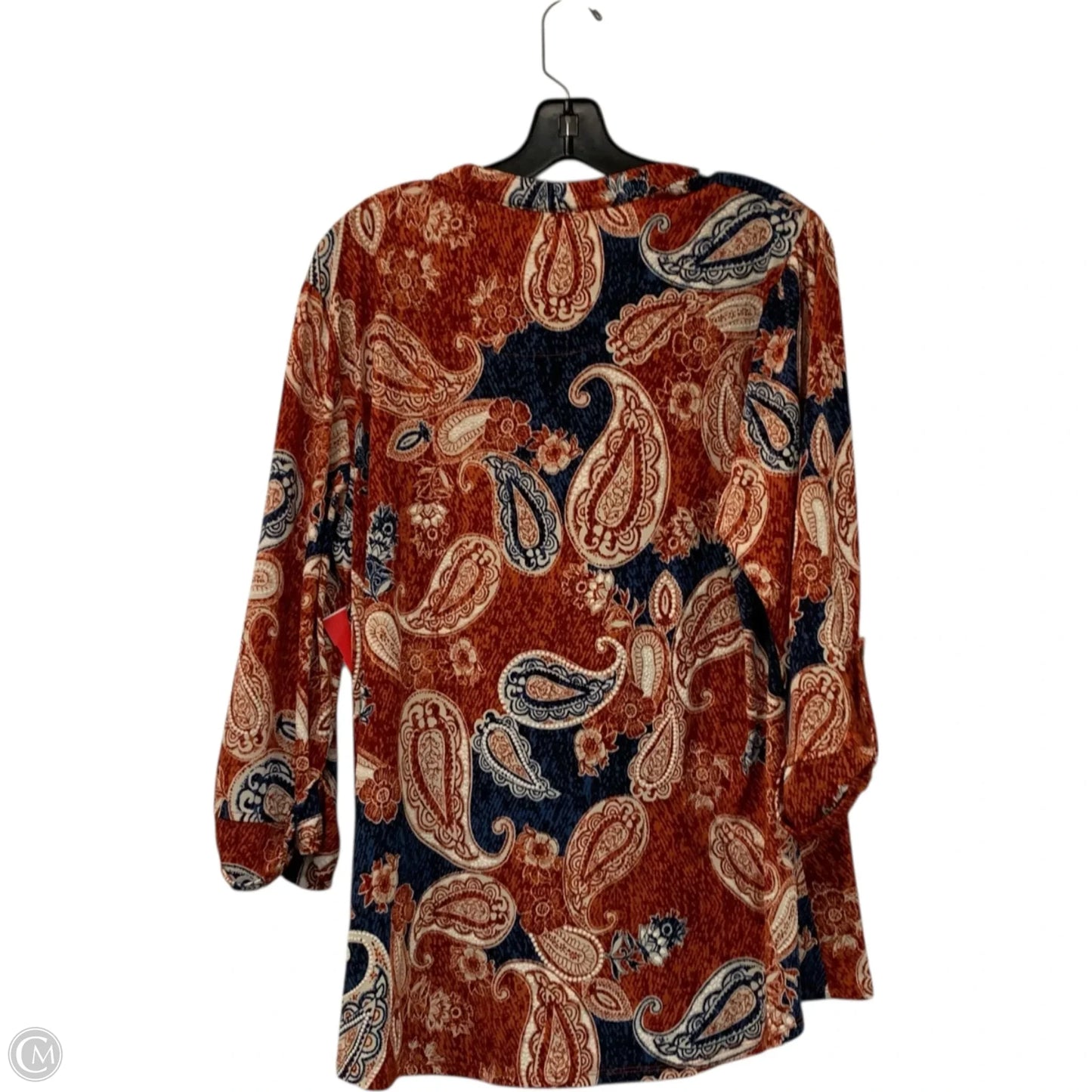 Top Long Sleeve By Cocomo In Blue & Orange, Size: 1x