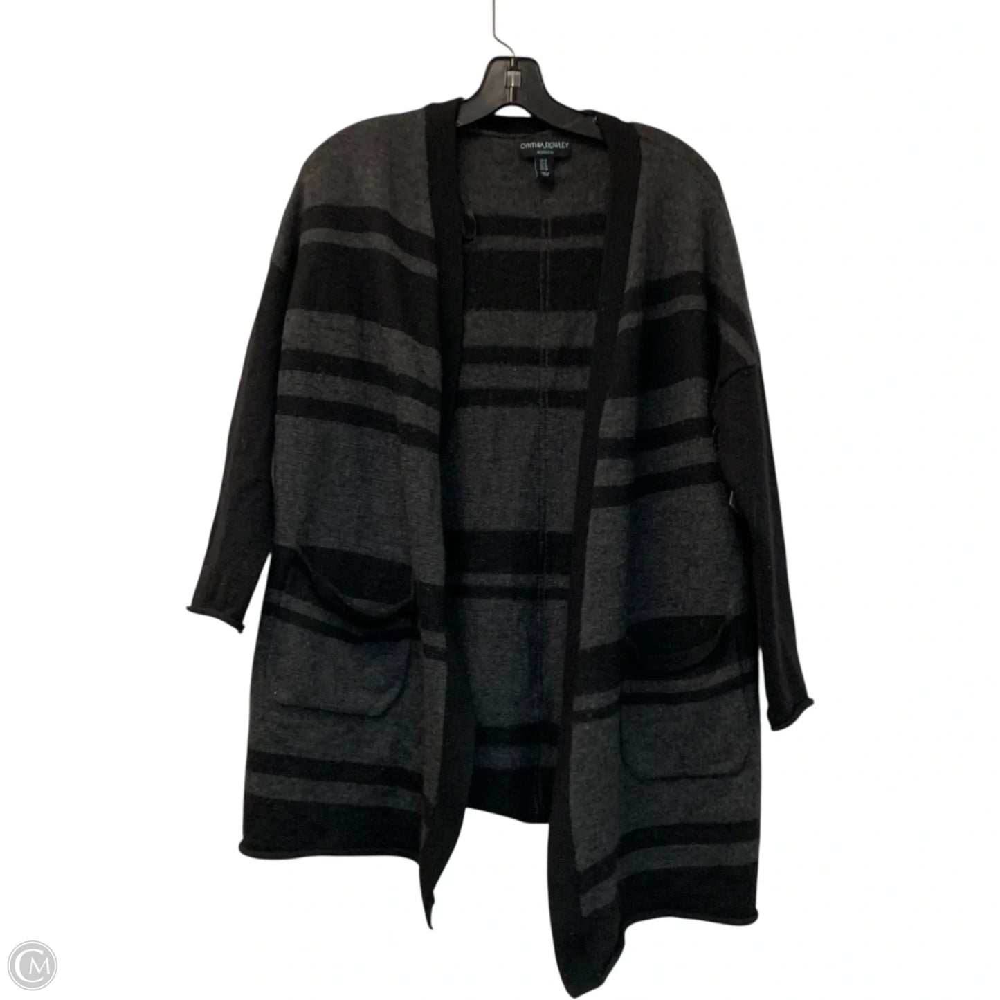 Cardigan By Cynthia Rowley In Black & Grey, Size: 1x