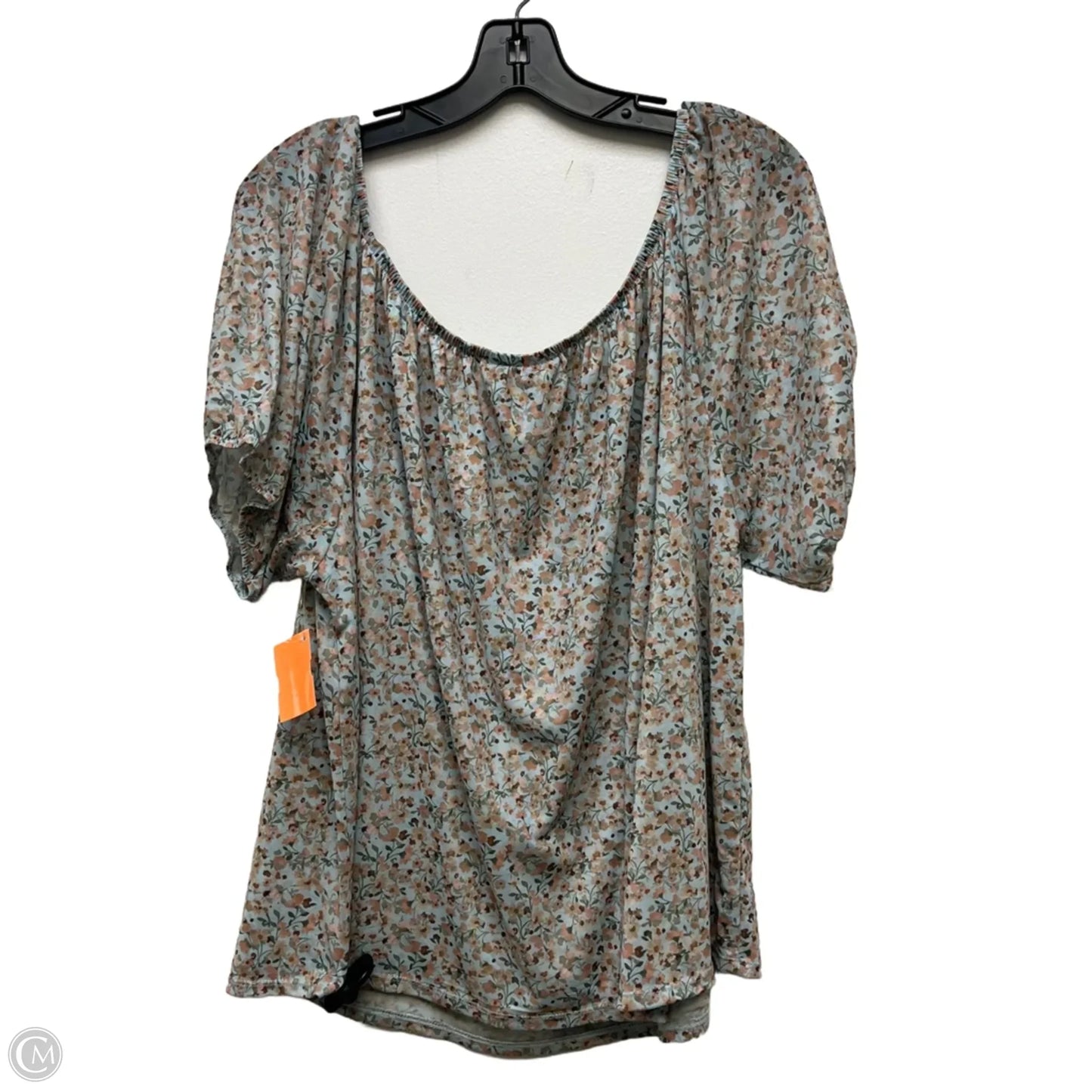 Top Short Sleeve By Lane Bryant In Blue & Cream, Size: 3x