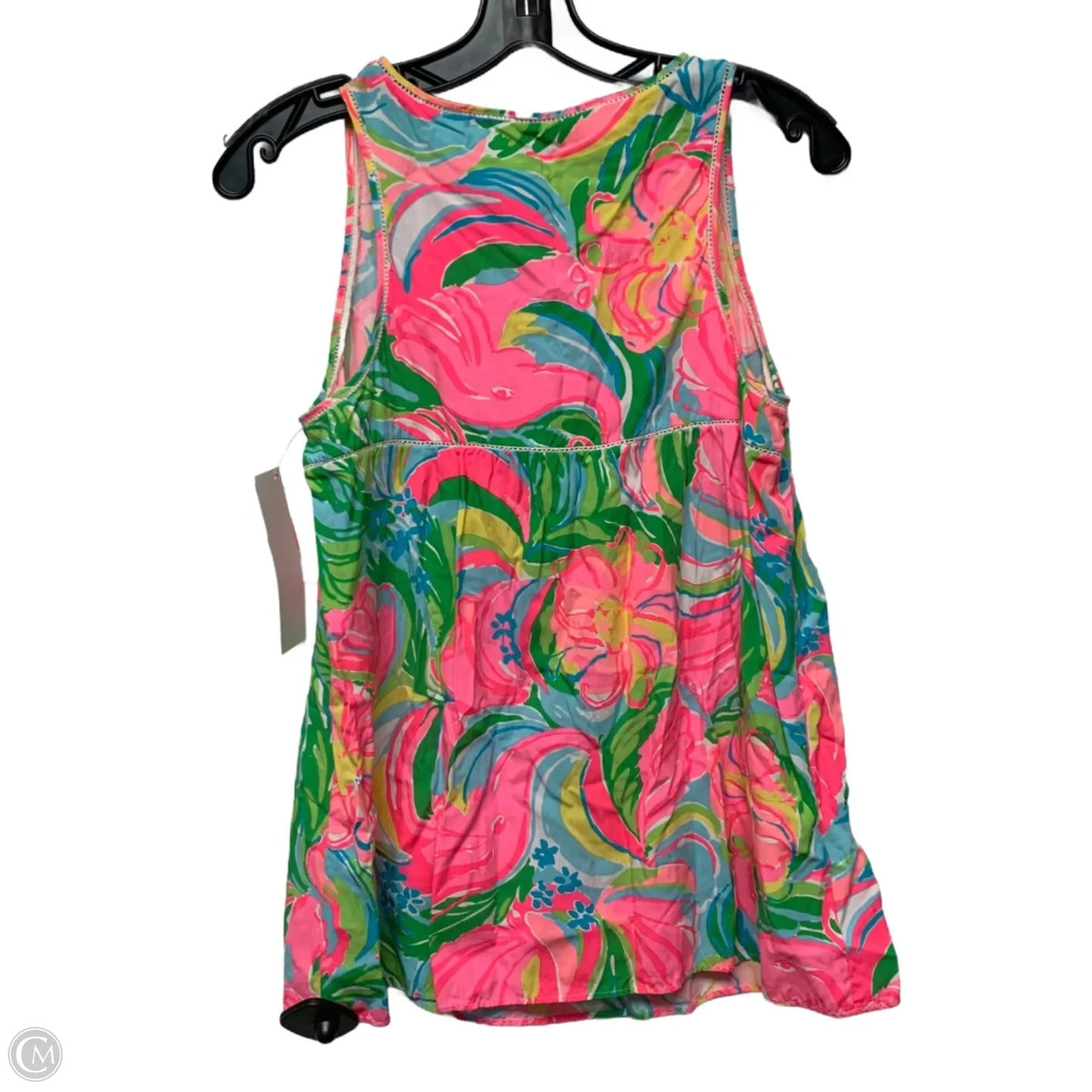 Top Sleeveless Designer By Lilly Pulitzer In Green & Pink, Size: S