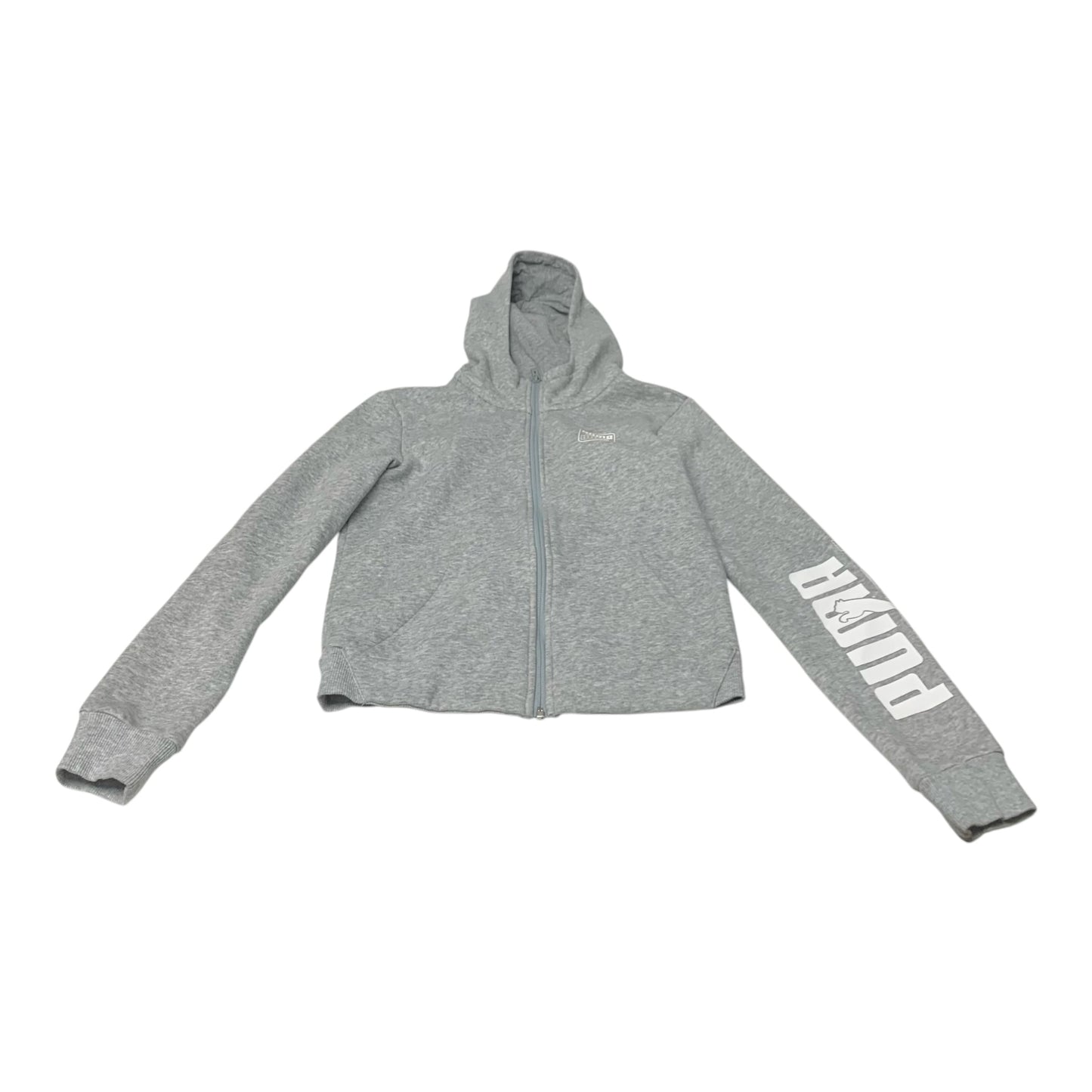 Athletic Sweatshirt Hoodie By Puma In Grey, Size: S