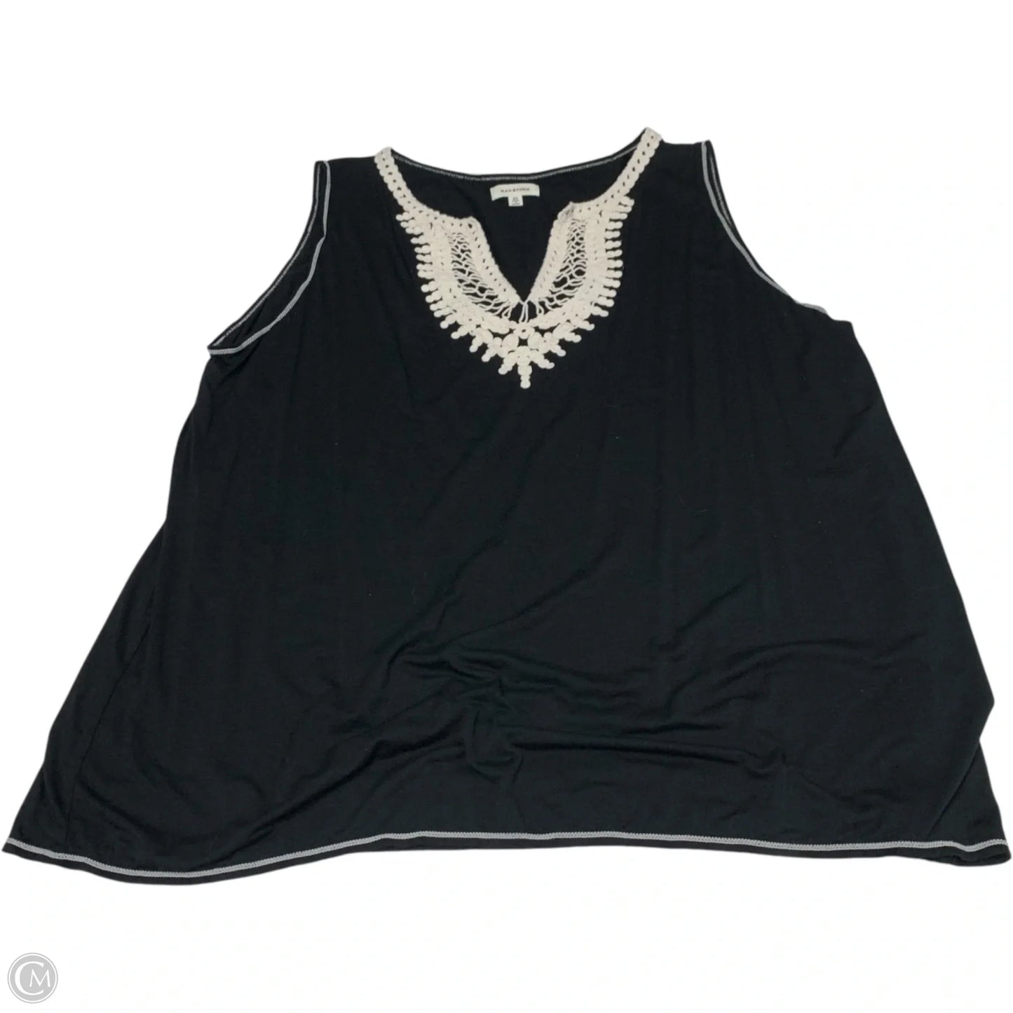Top Sleeveless By Max Studio In Black & White, Size: 2x
