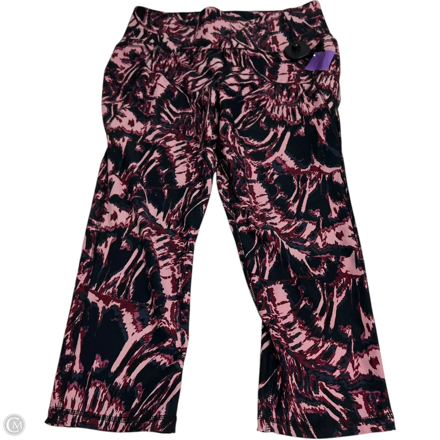 Athletic Leggings Capris By Livi Active In Black & Pink, Size: L