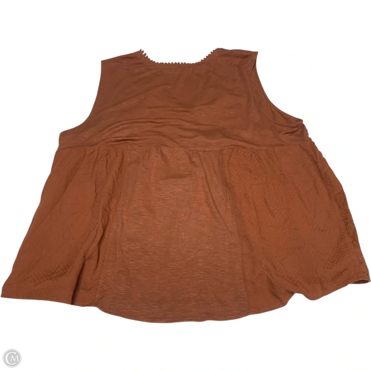 Top Sleeveless By Knox Rose In Brown, Size: 1x