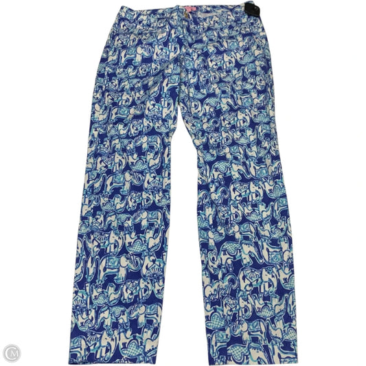 Pants Designer By Lilly Pulitzer In Blue & White, Size: 10