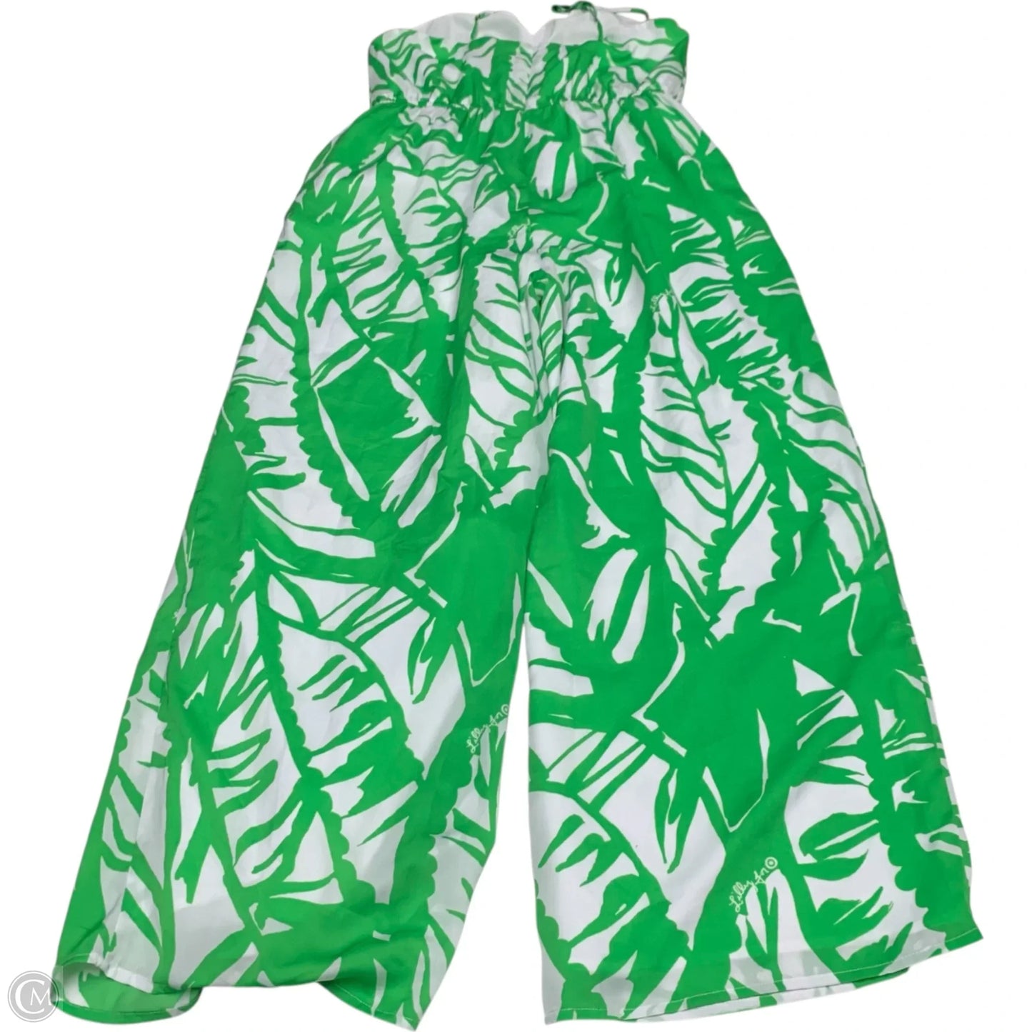 Jumpsuit Designer By Lilly Pulitzer In Green & White, Size: L