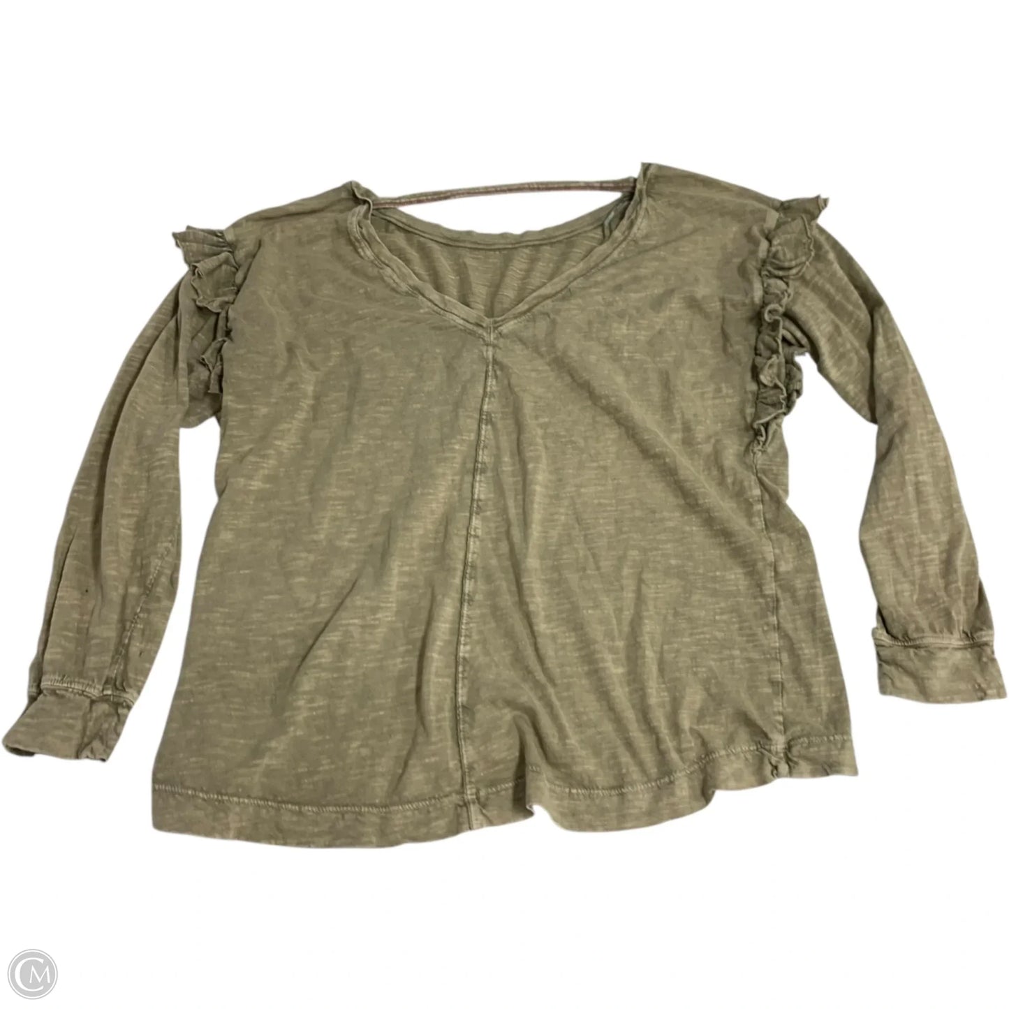 Top Long Sleeve By Pilcro In Green, Size: M