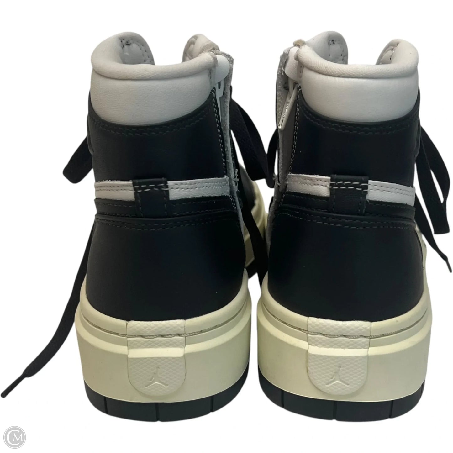 Shoes Luxury Designer By Jordan In Black & White, Size: 9.5