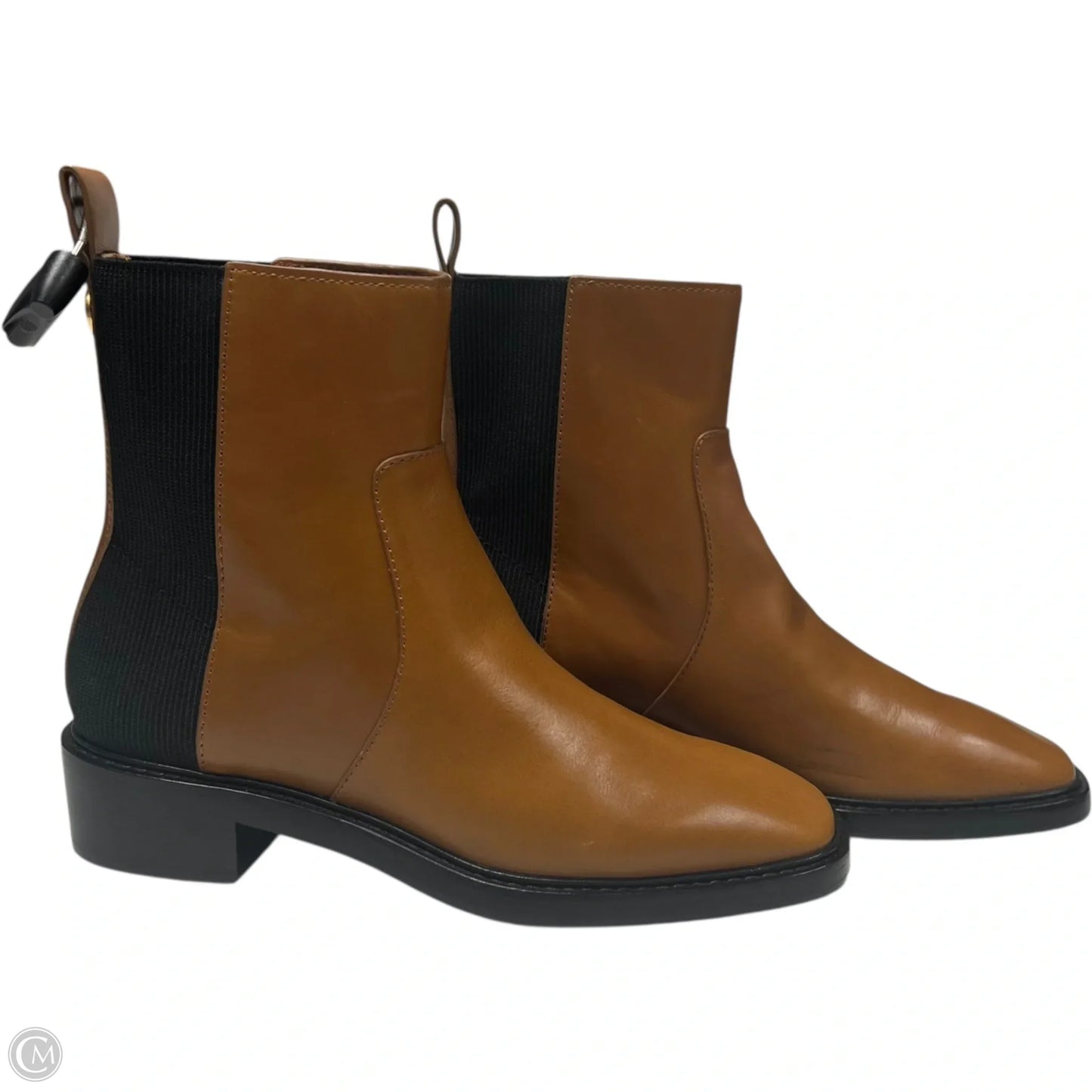 Boots Designer By Tory Burch In Black & Brown, Size: 9