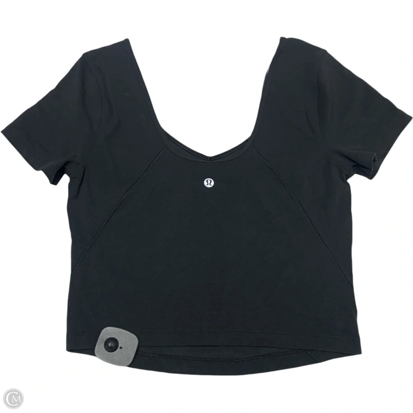 Athletic Top Short Sleeve By Lululemon In Black, Size: S