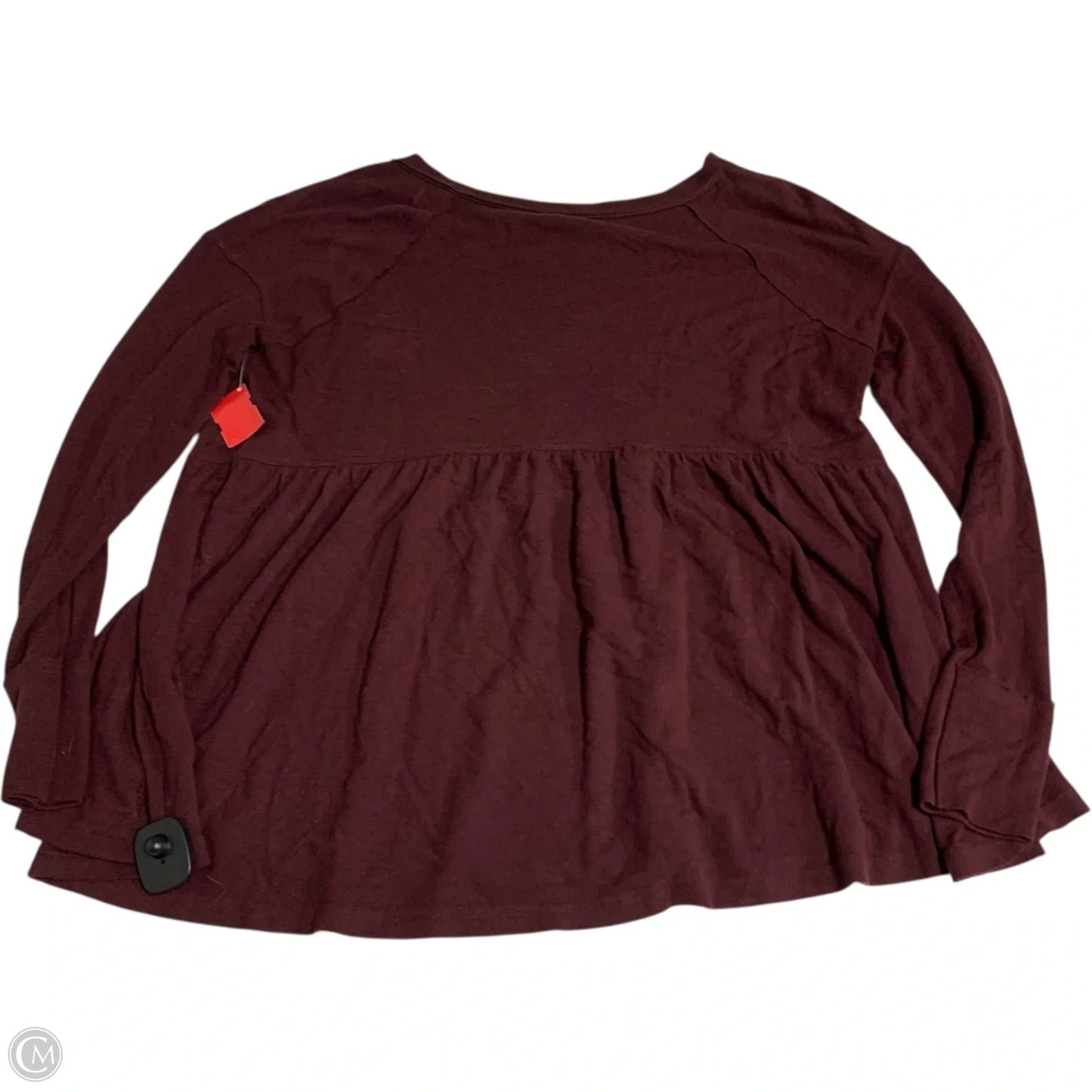 Top Long Sleeve By Free People In Maroon, Size: M