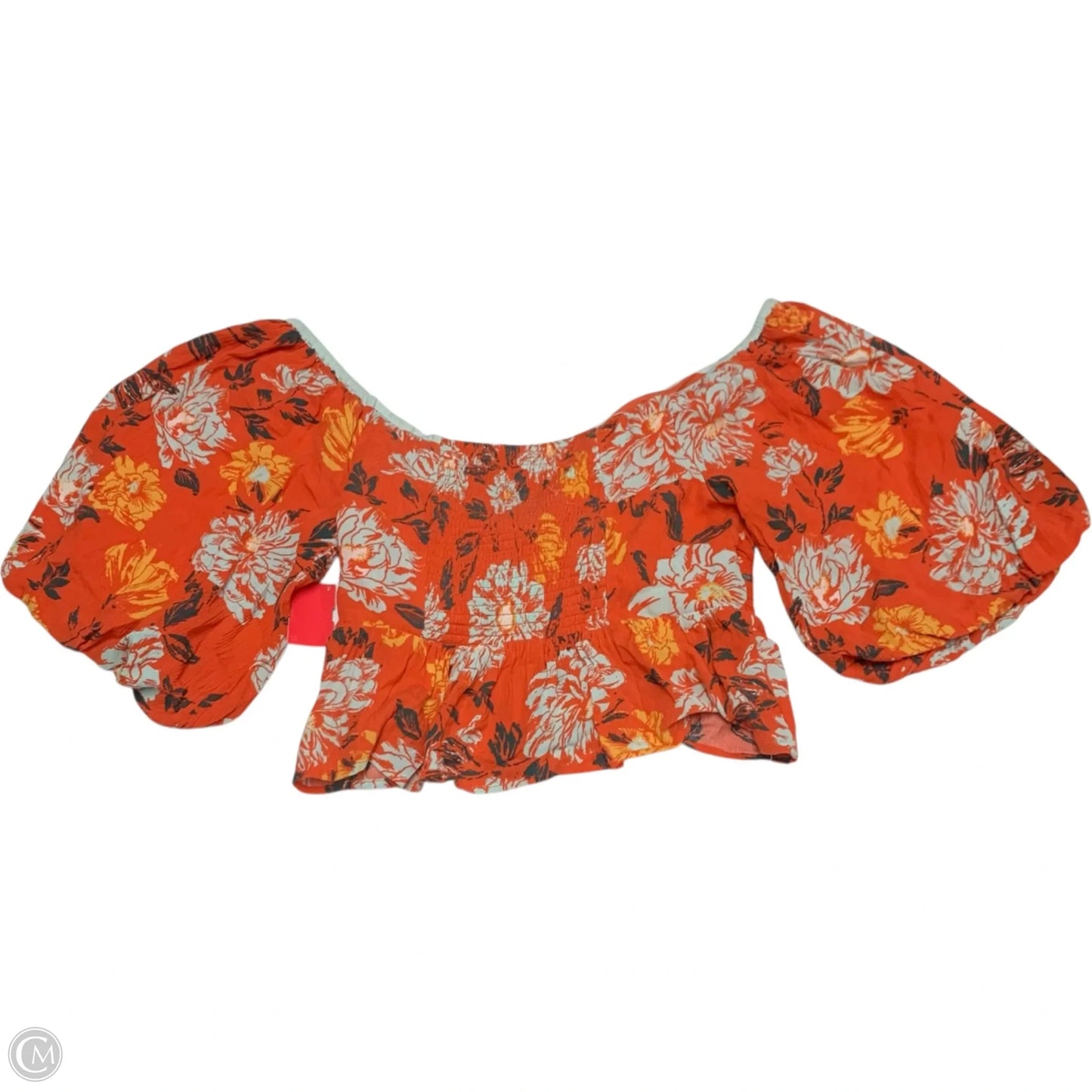 Top Short Sleeve By Free People In Orange, Size: M