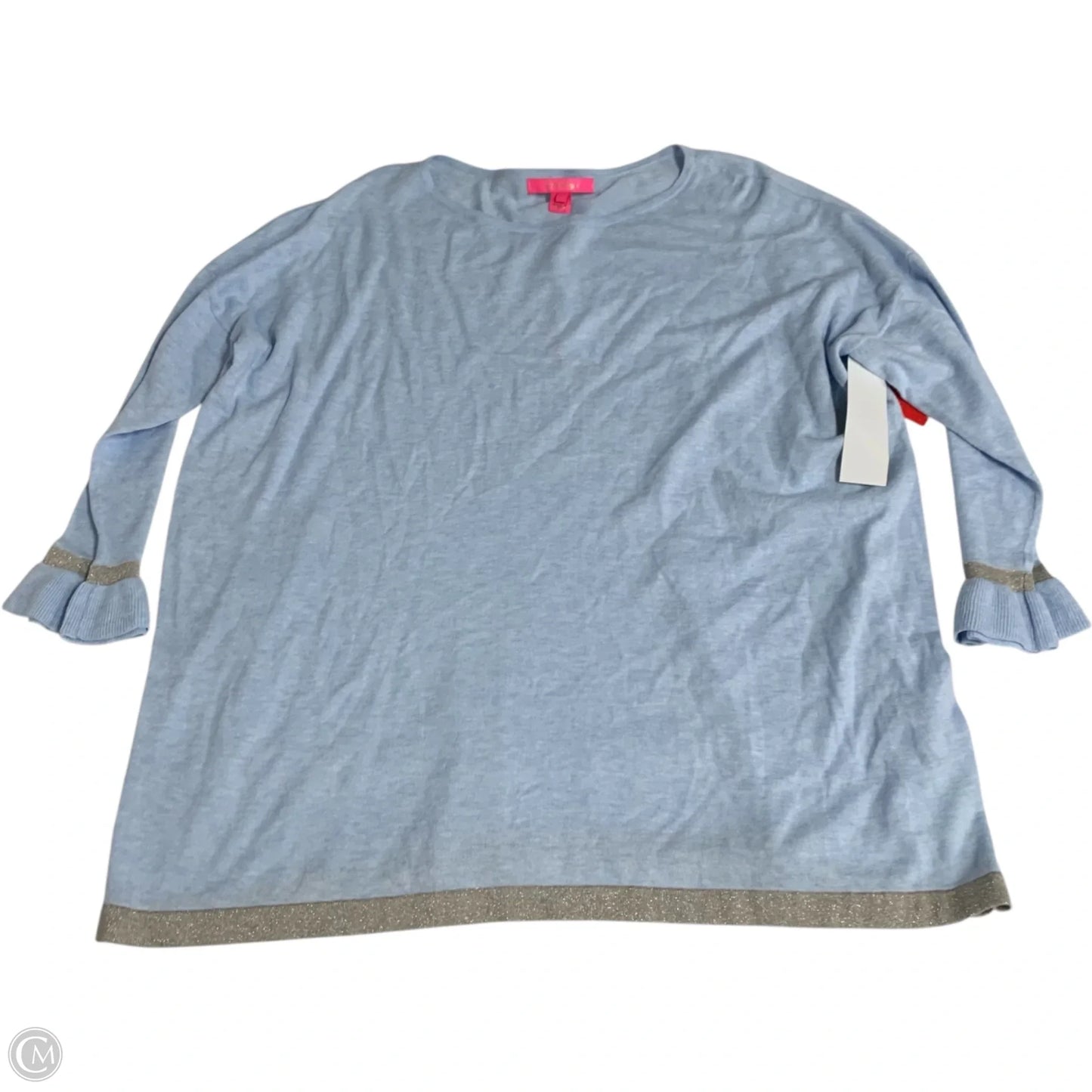 Top Long Sleeve Designer By Lilly Pulitzer In Blue, Size: L