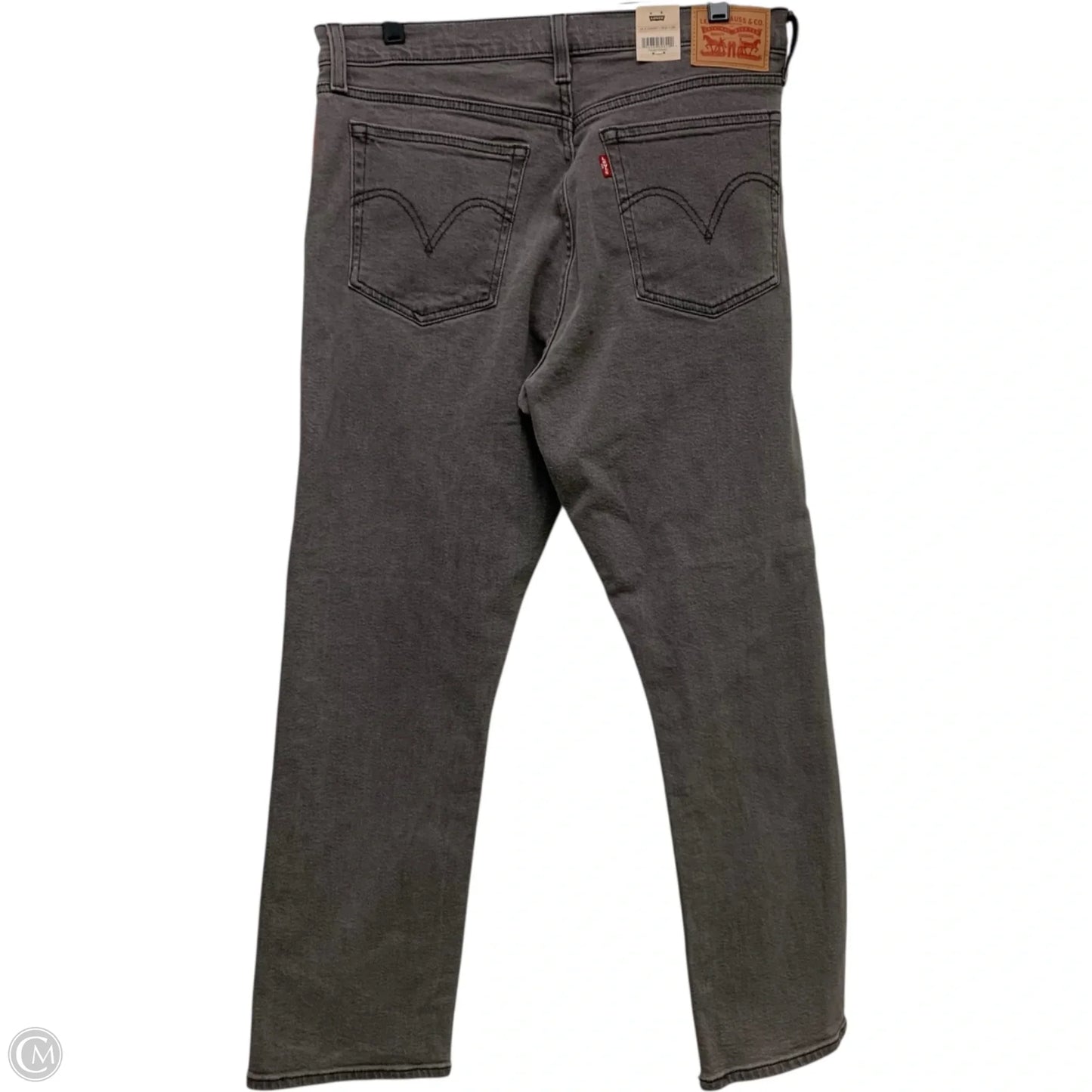 Jeans Straight By Levis In Grey Denim, Size: 14