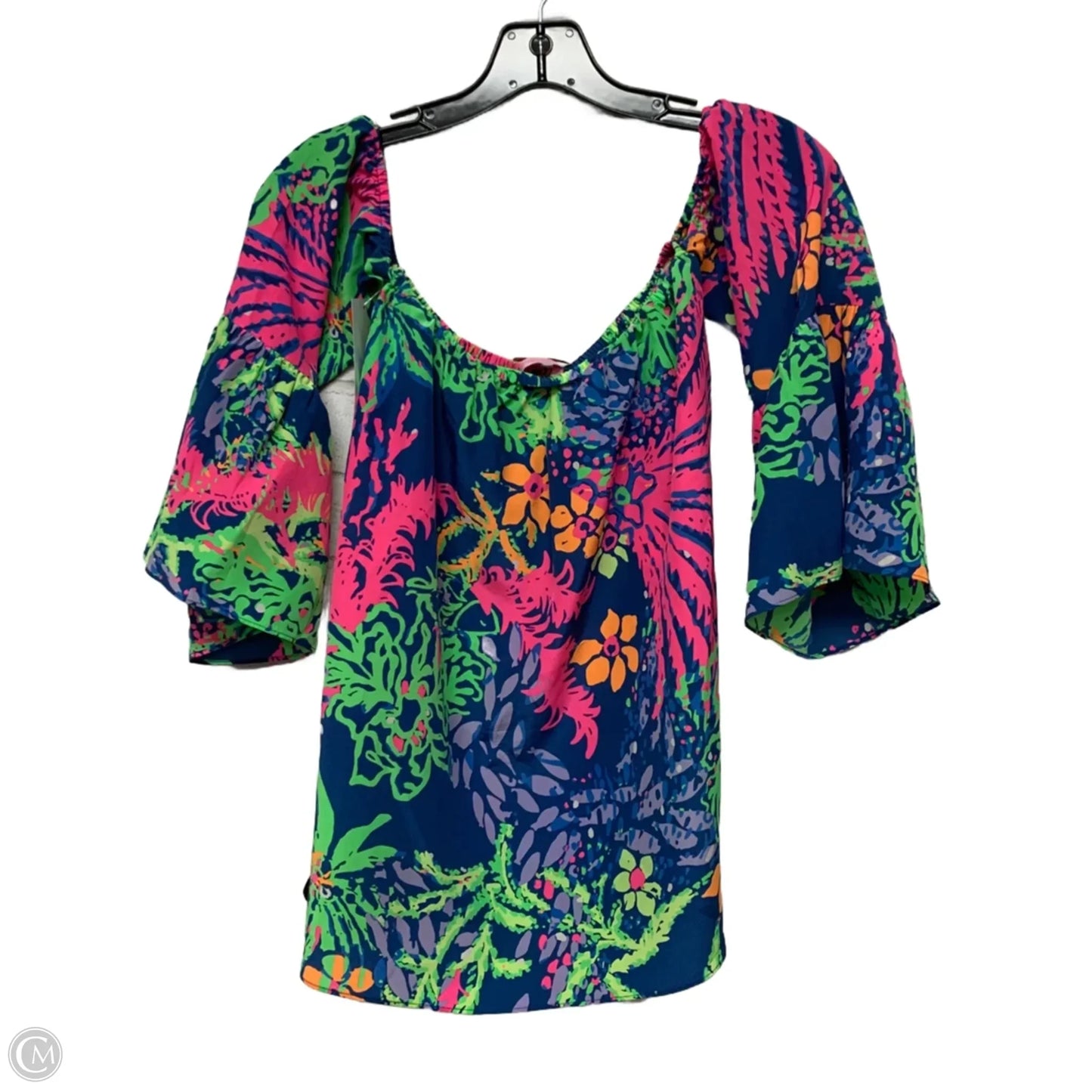 Top Long Sleeve Designer By Lilly Pulitzer In Blue & Pink, Size: Xs