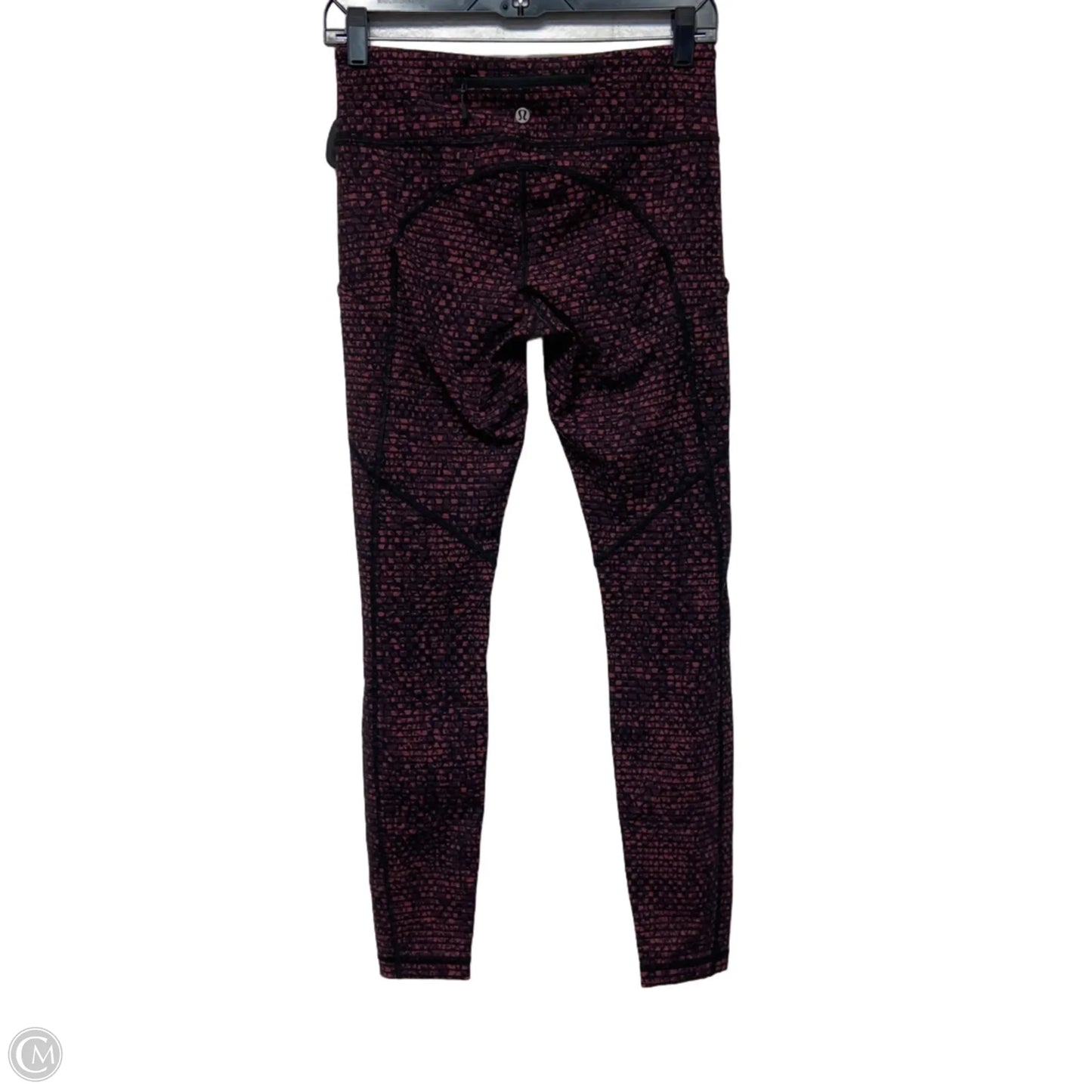 Athletic Leggings By Lululemon In Black & Pink, Size: S