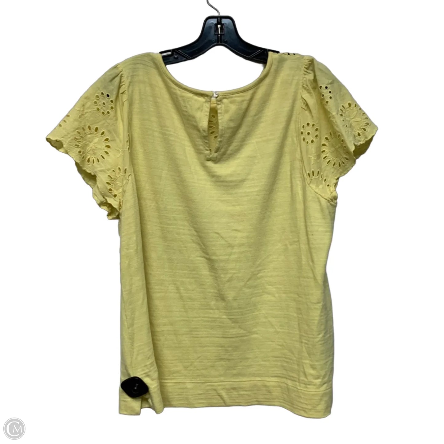 Top Short Sleeve By Loft In Yellow, Size: Xl